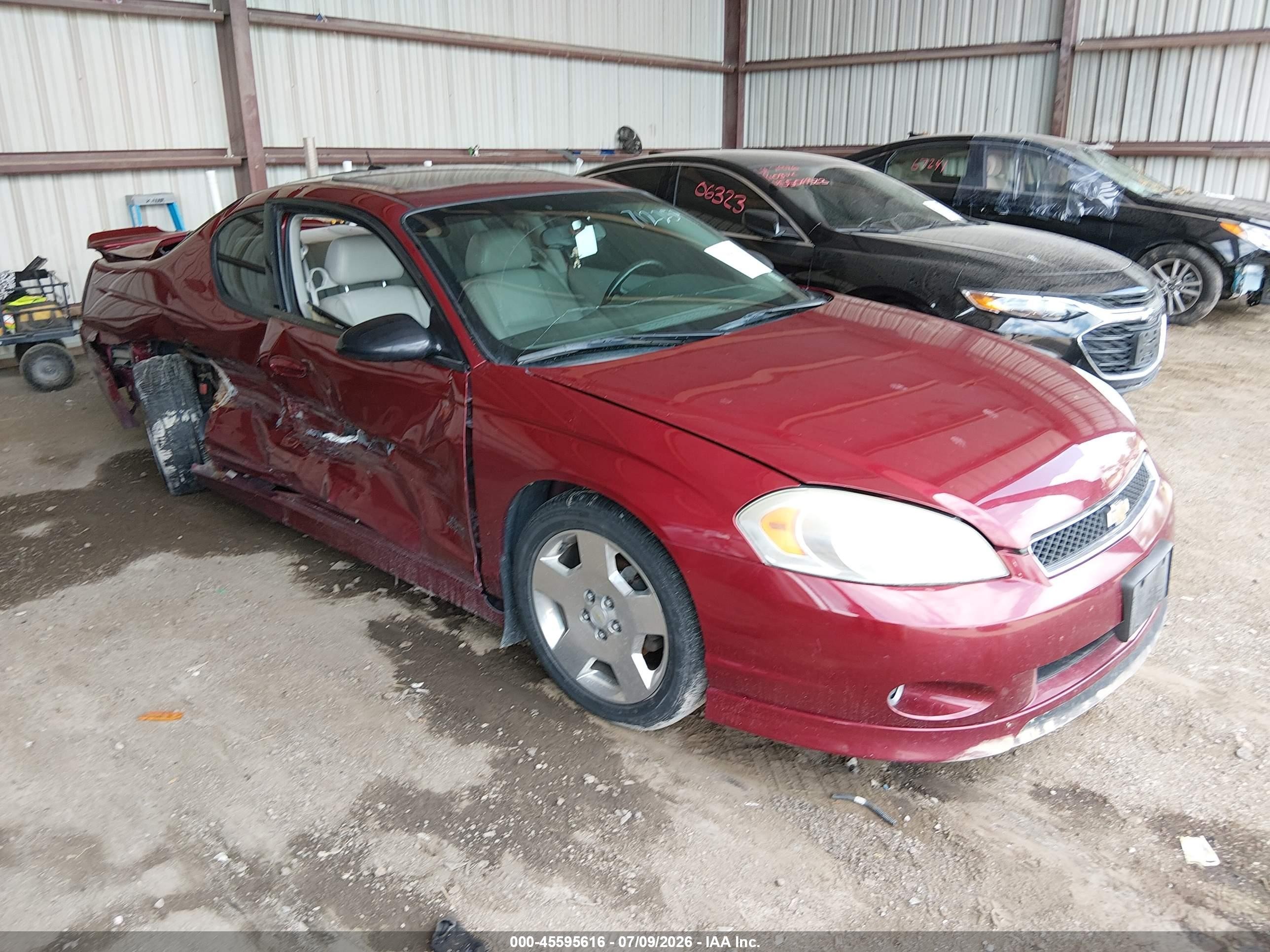 2007 Chevrolet Monte Carlo Ss Red vin: 2G1WL16C679303026