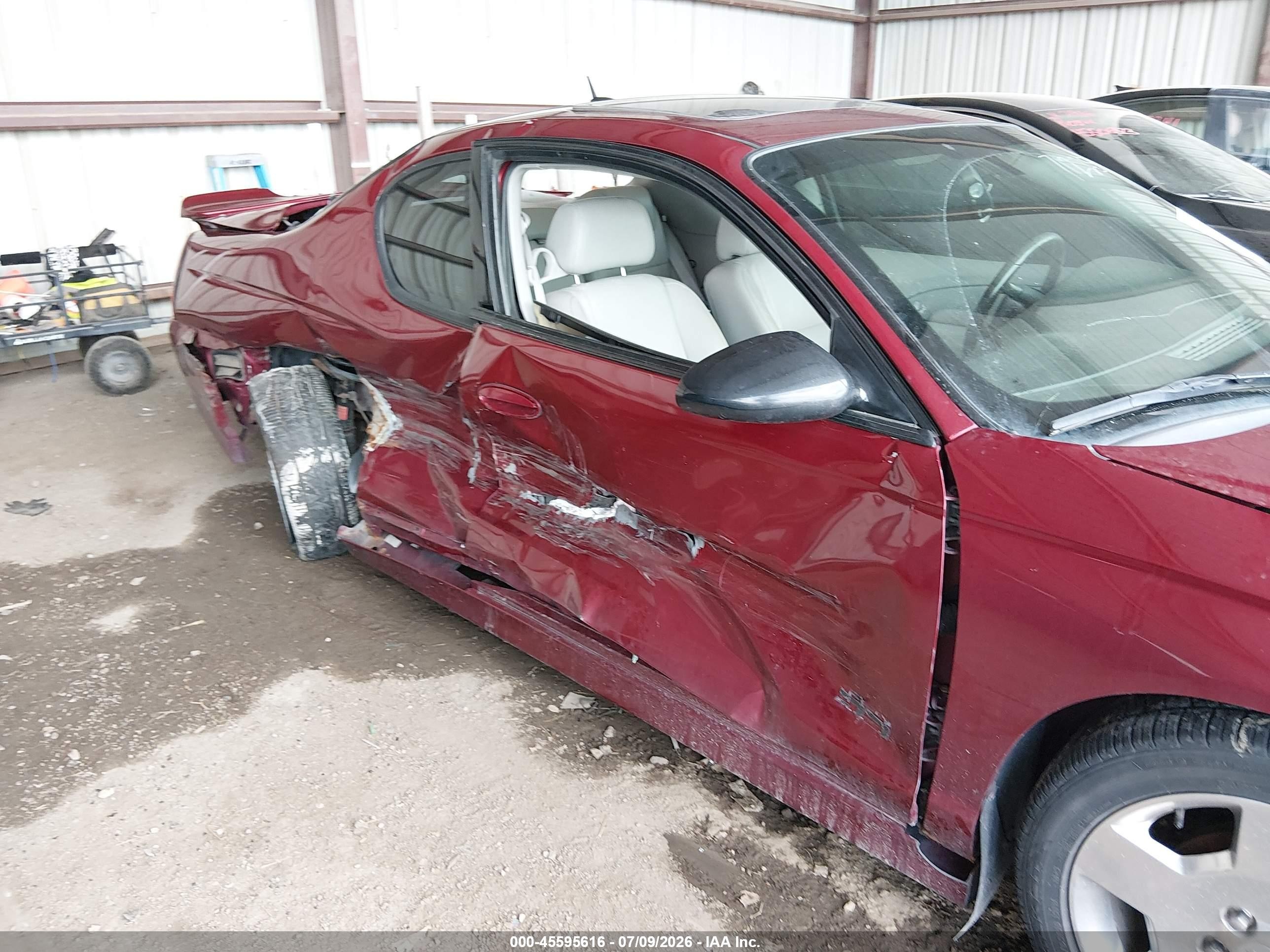 2007 Chevrolet Monte Carlo Ss Red vin: 2G1WL16C679303026