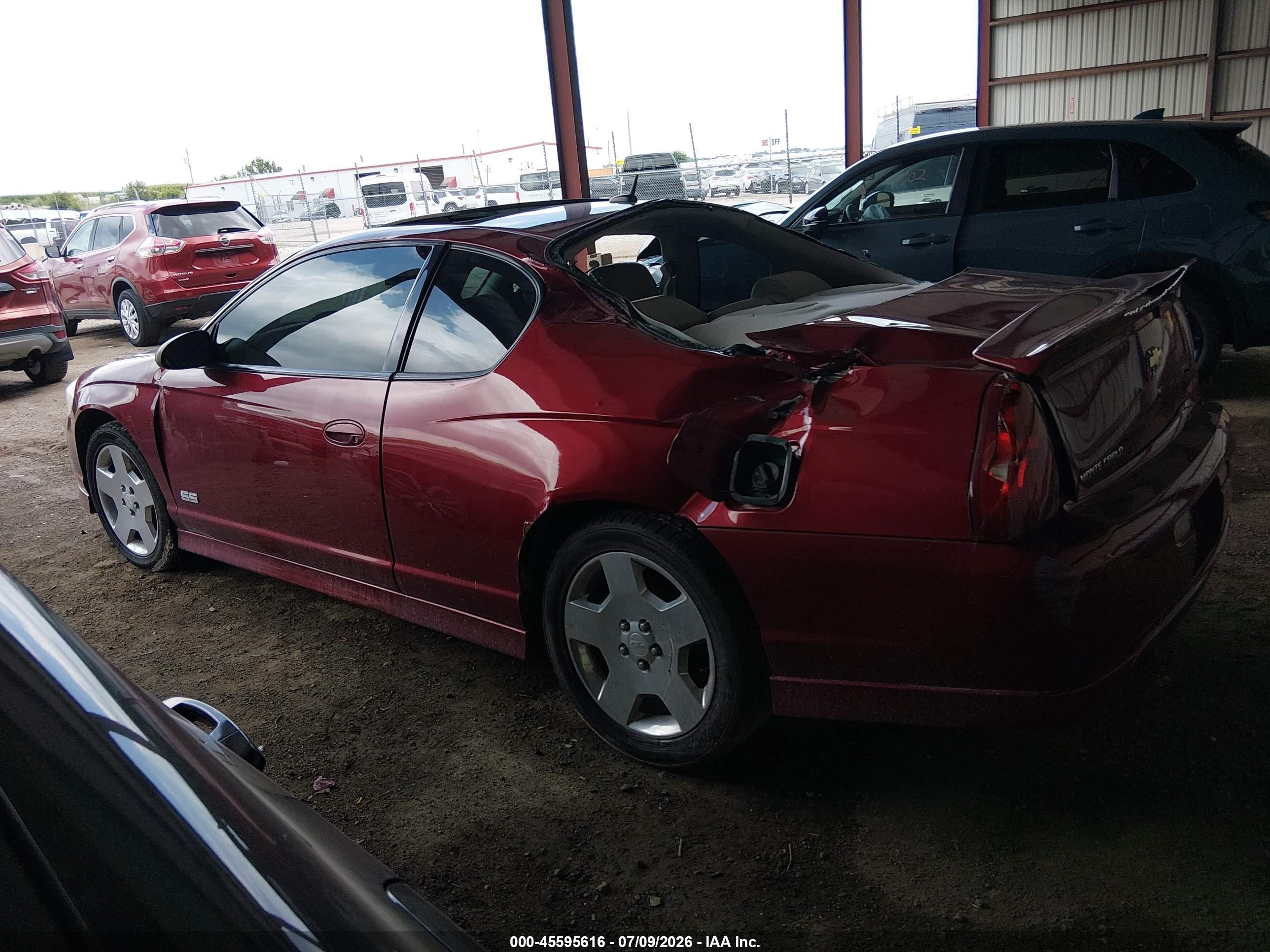 2007 Chevrolet Monte Carlo Ss Red vin: 2G1WL16C679303026