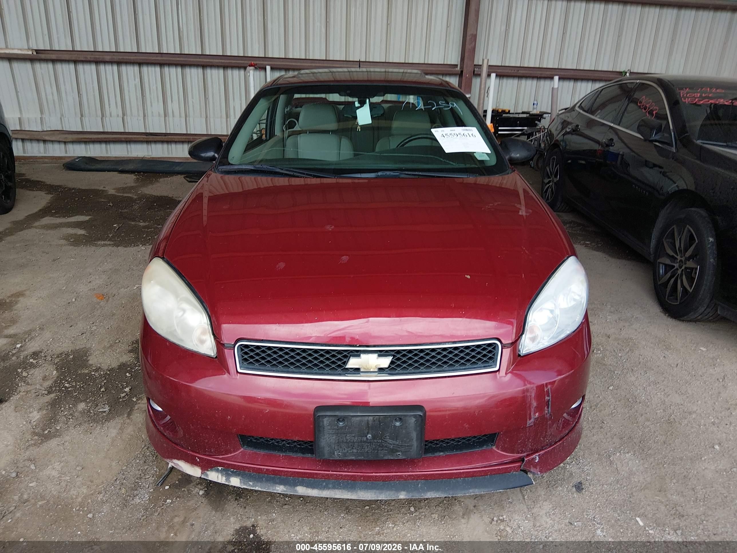 2007 Chevrolet Monte Carlo Ss Red vin: 2G1WL16C679303026