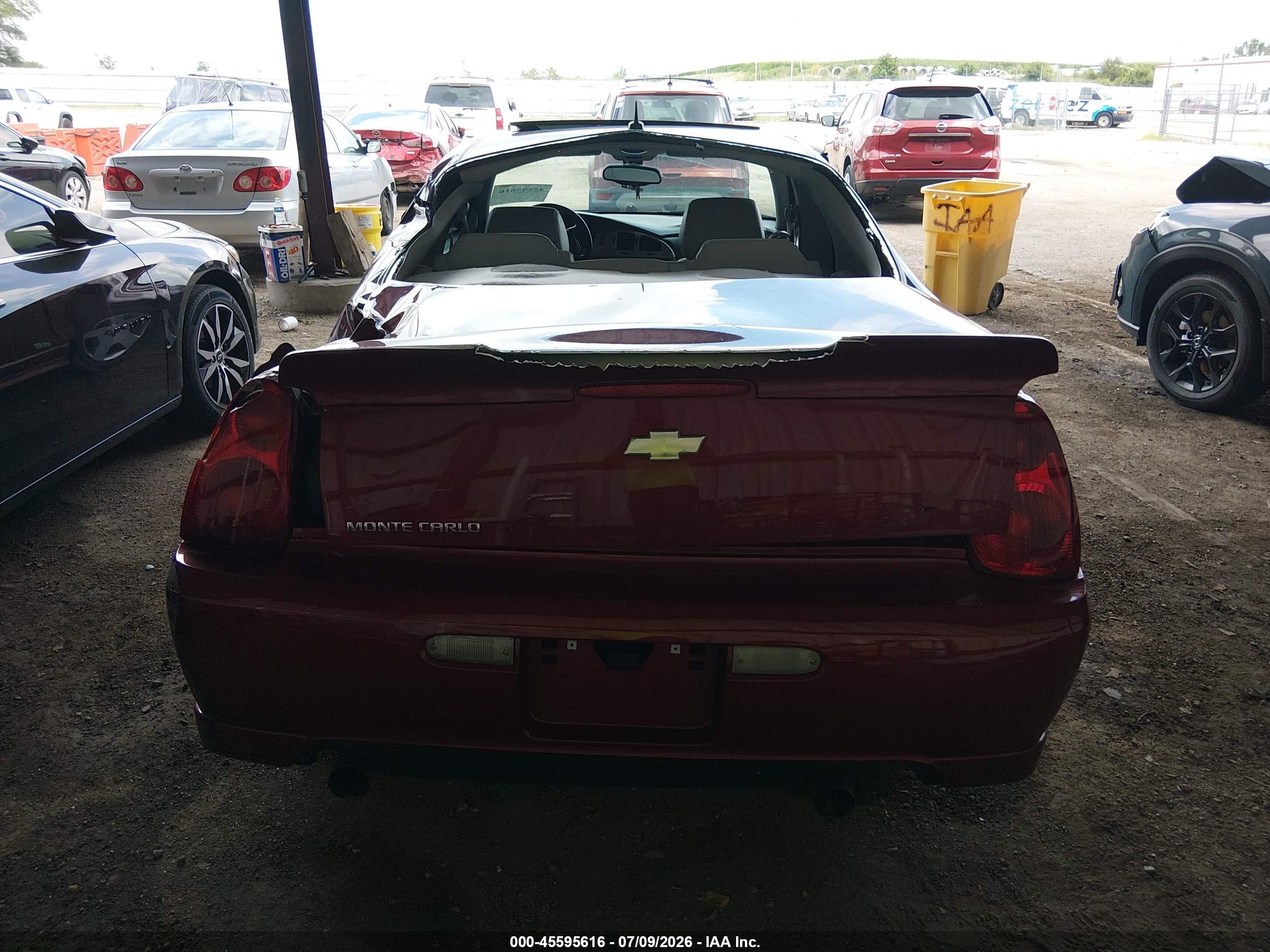 2007 Chevrolet Monte Carlo Ss Red vin: 2G1WL16C679303026