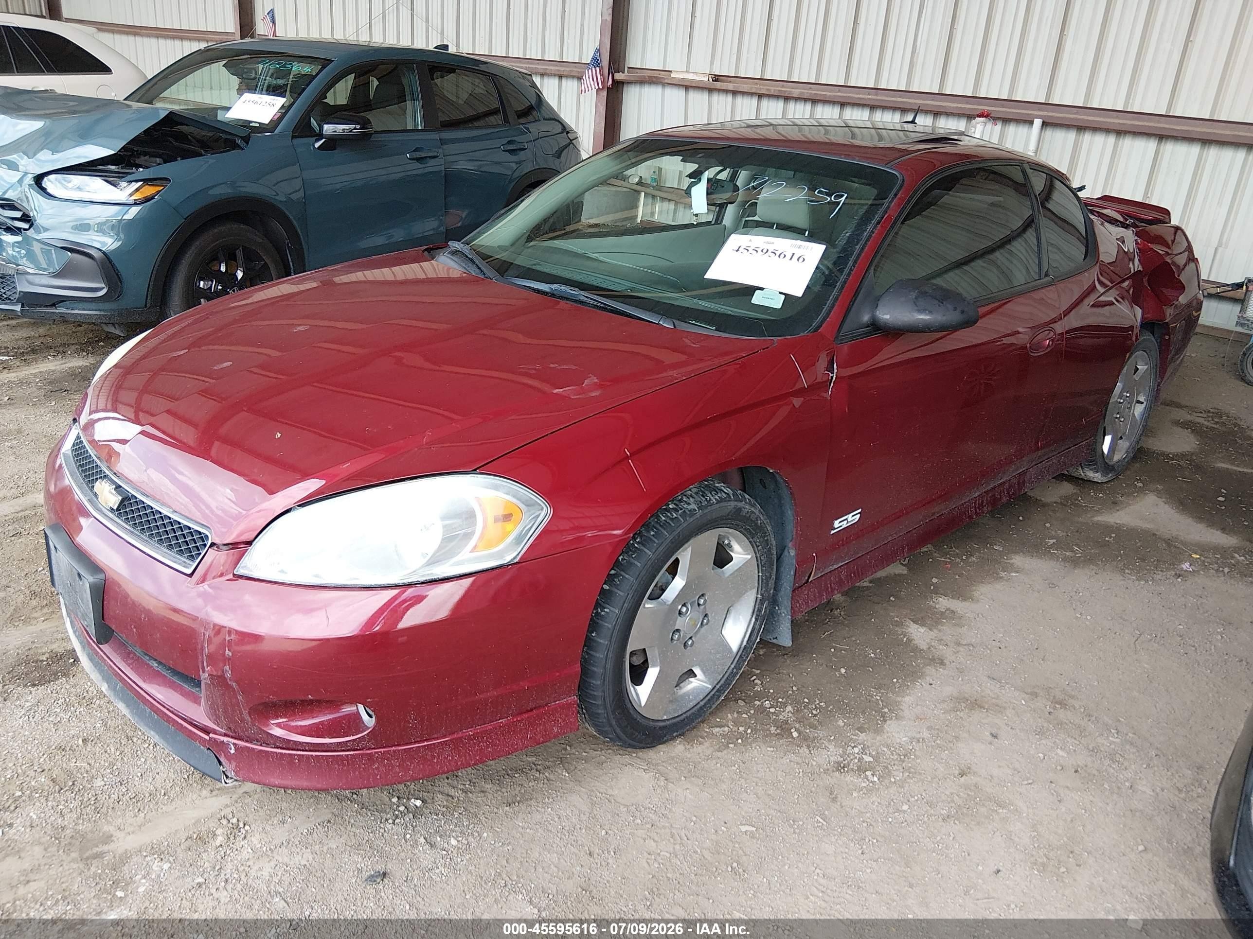 2007 Chevrolet Monte Carlo Ss Red vin: 2G1WL16C679303026