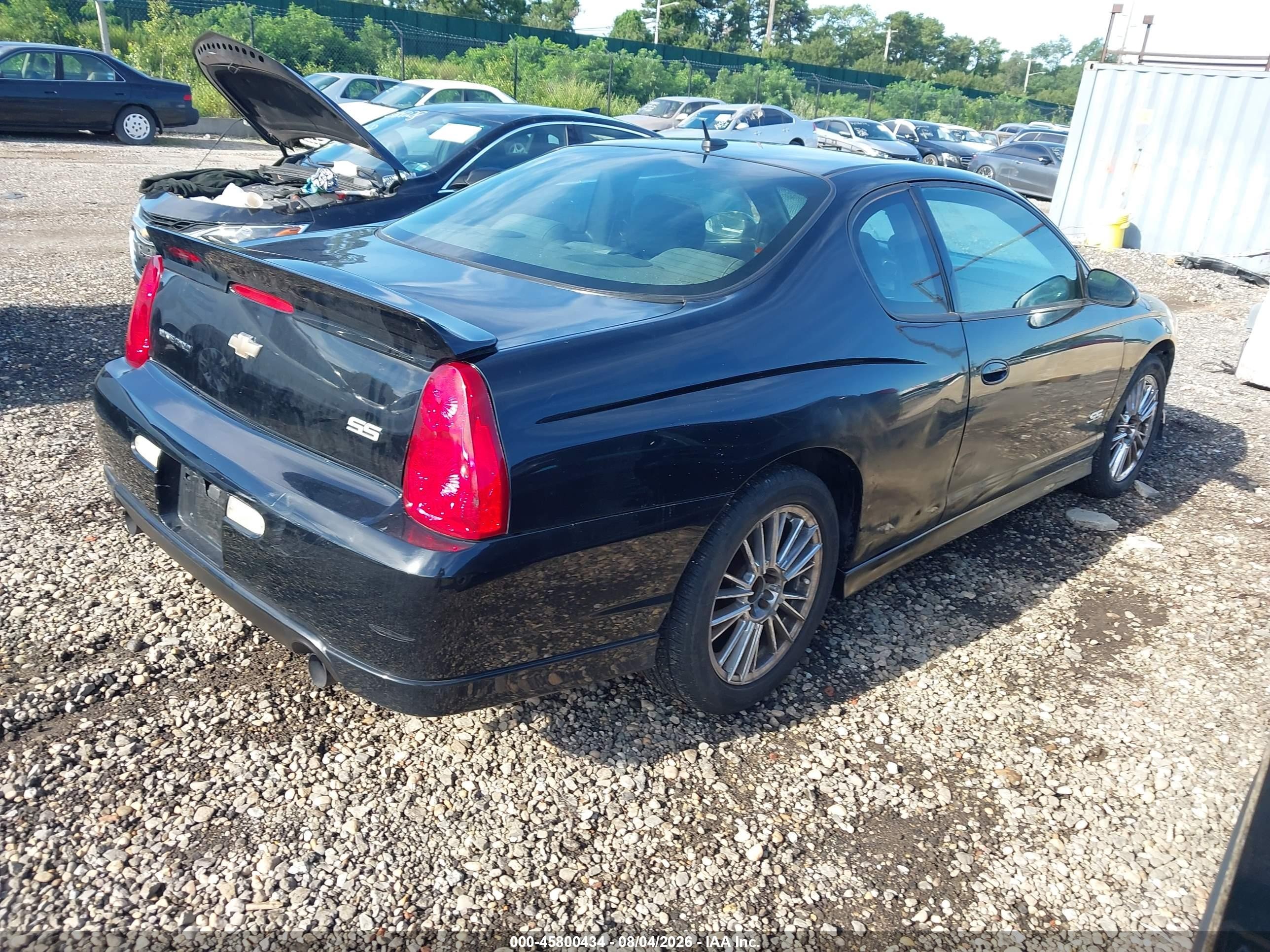 2006 Chevrolet Monte Carlo Ss Black vin: 2G1WL16C769377778