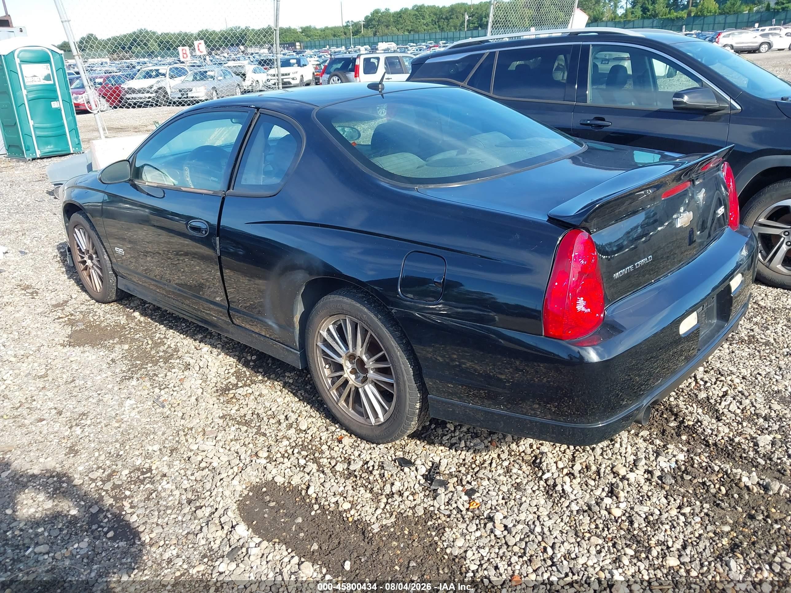 2006 Chevrolet Monte Carlo Ss Black vin: 2G1WL16C769377778