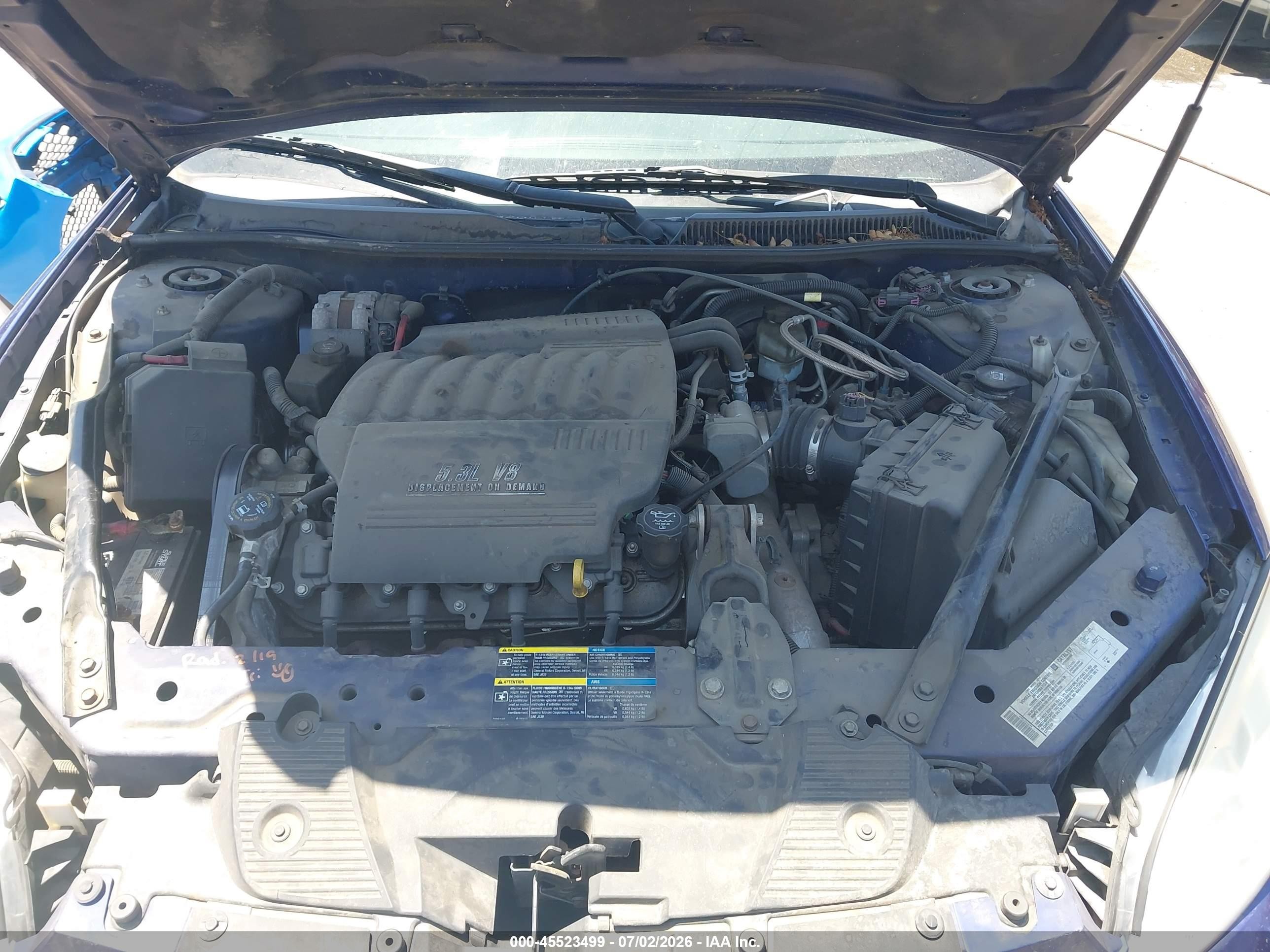 2006 Chevrolet Monte Carlo Ss Синий vin: 2G1WL16C869359726