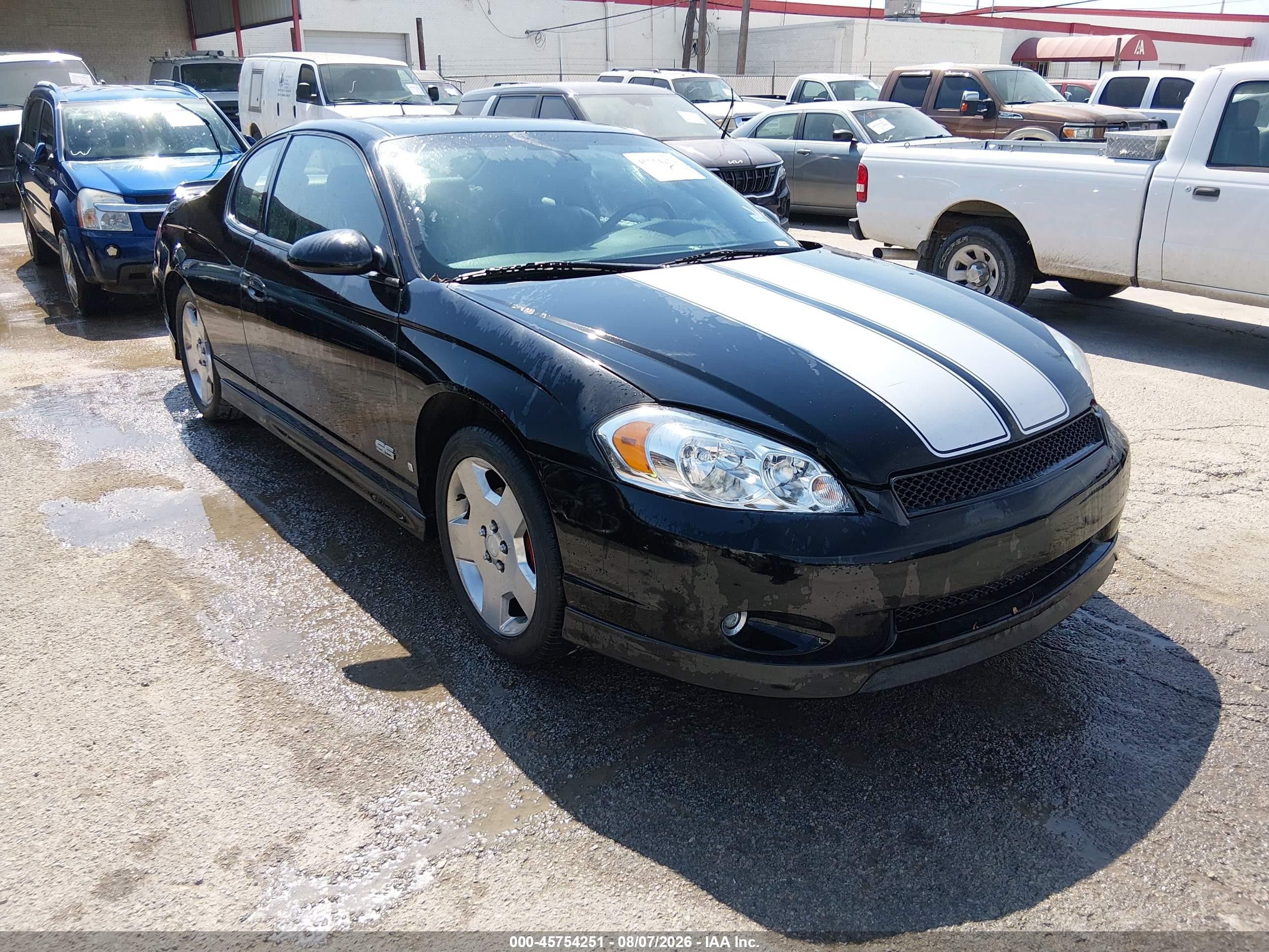 2007 Chevrolet Monte Carlo Ss Black vin: 2G1WL16C979309595