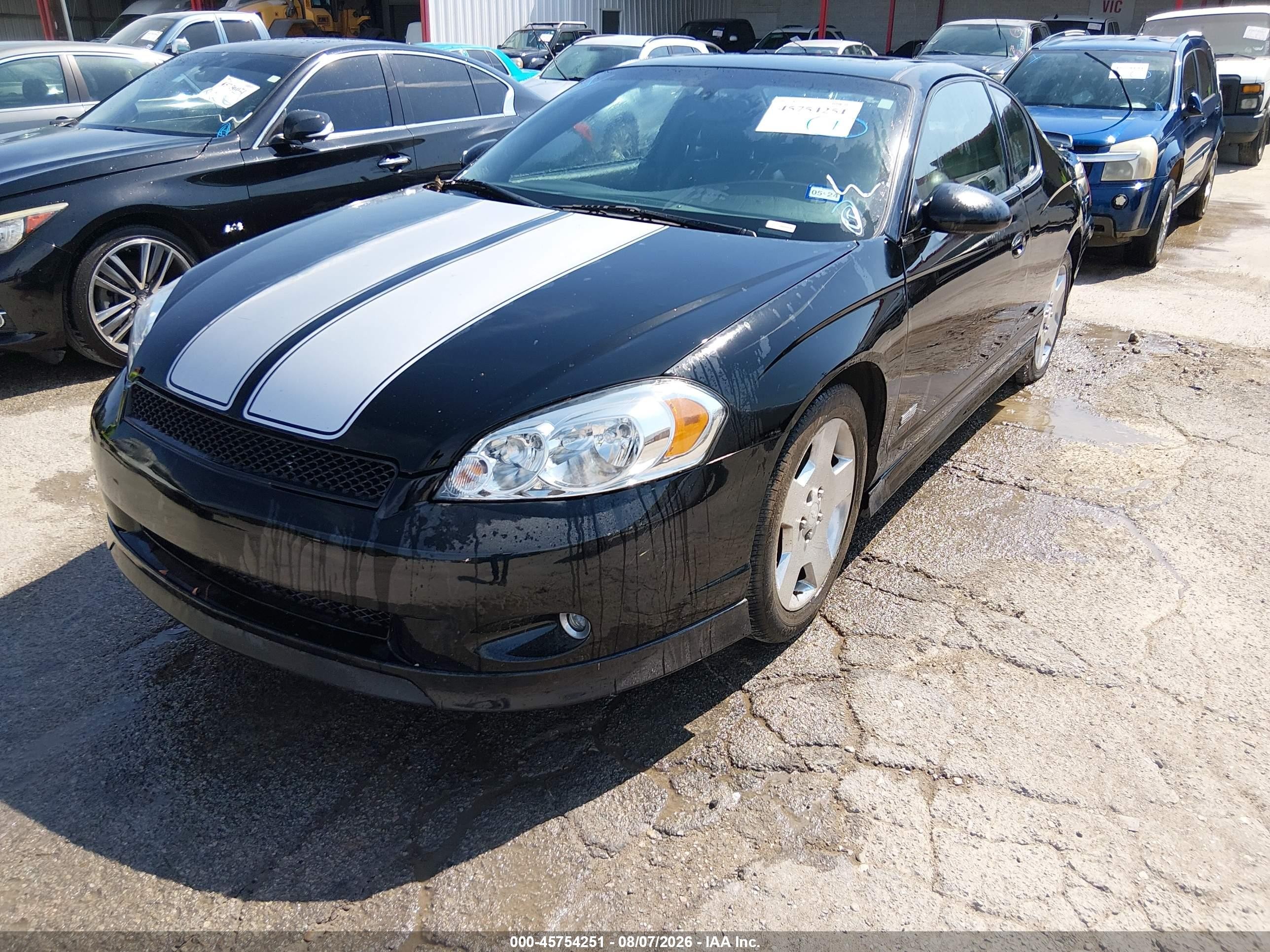 2007 Chevrolet Monte Carlo Ss Black vin: 2G1WL16C979309595