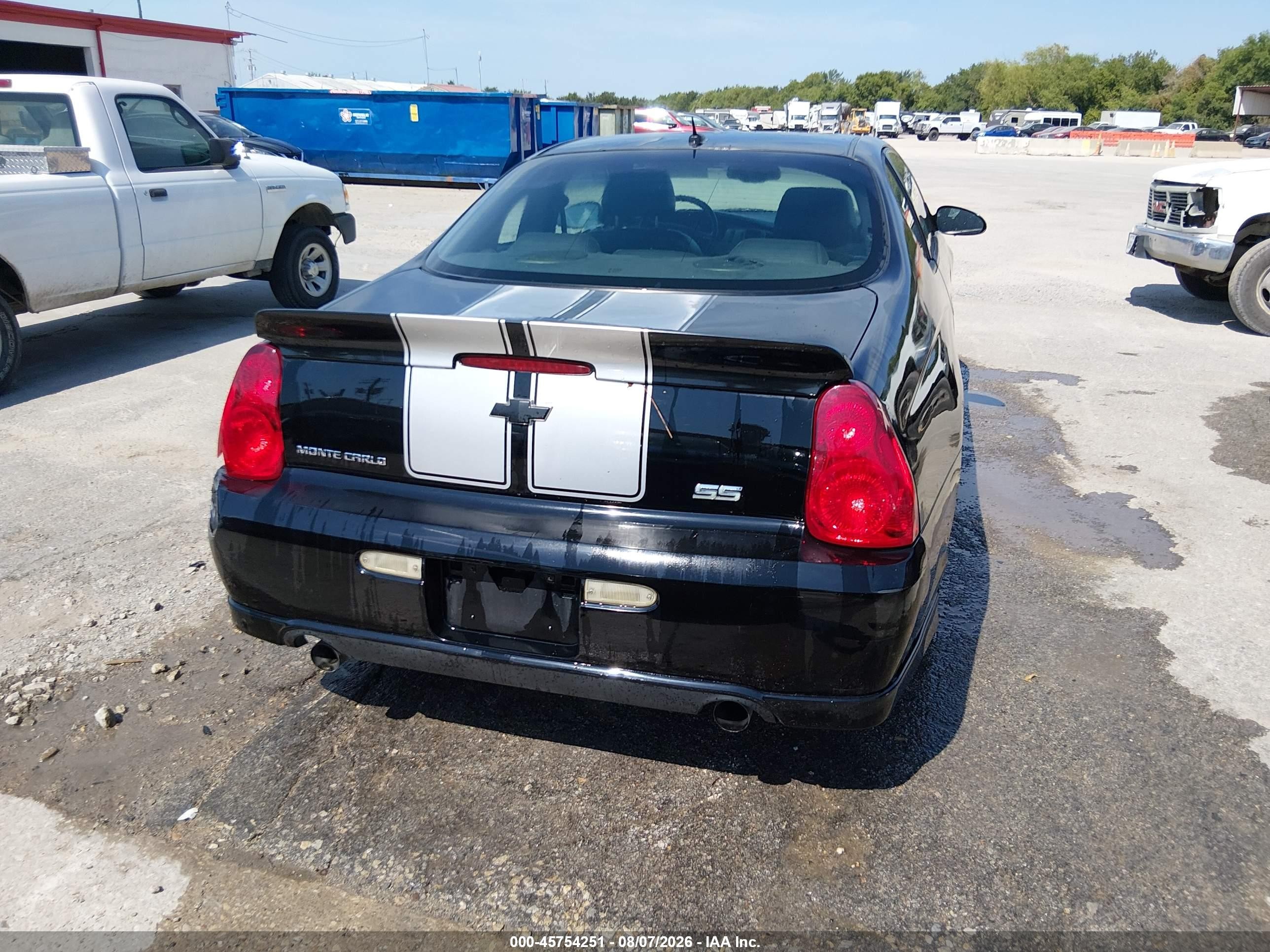 2007 Chevrolet Monte Carlo Ss Black vin: 2G1WL16C979309595