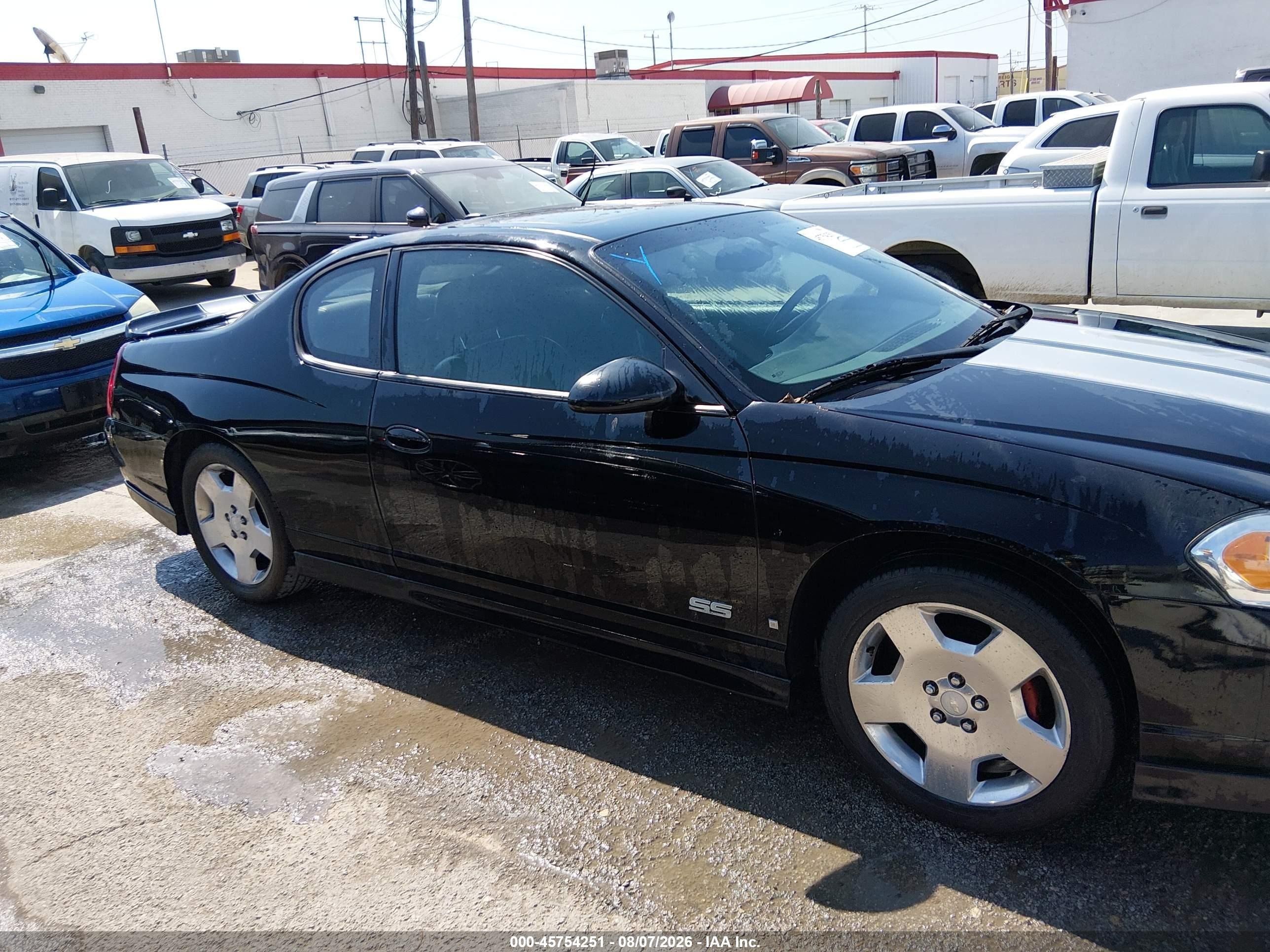 2007 Chevrolet Monte Carlo Ss Black vin: 2G1WL16C979309595