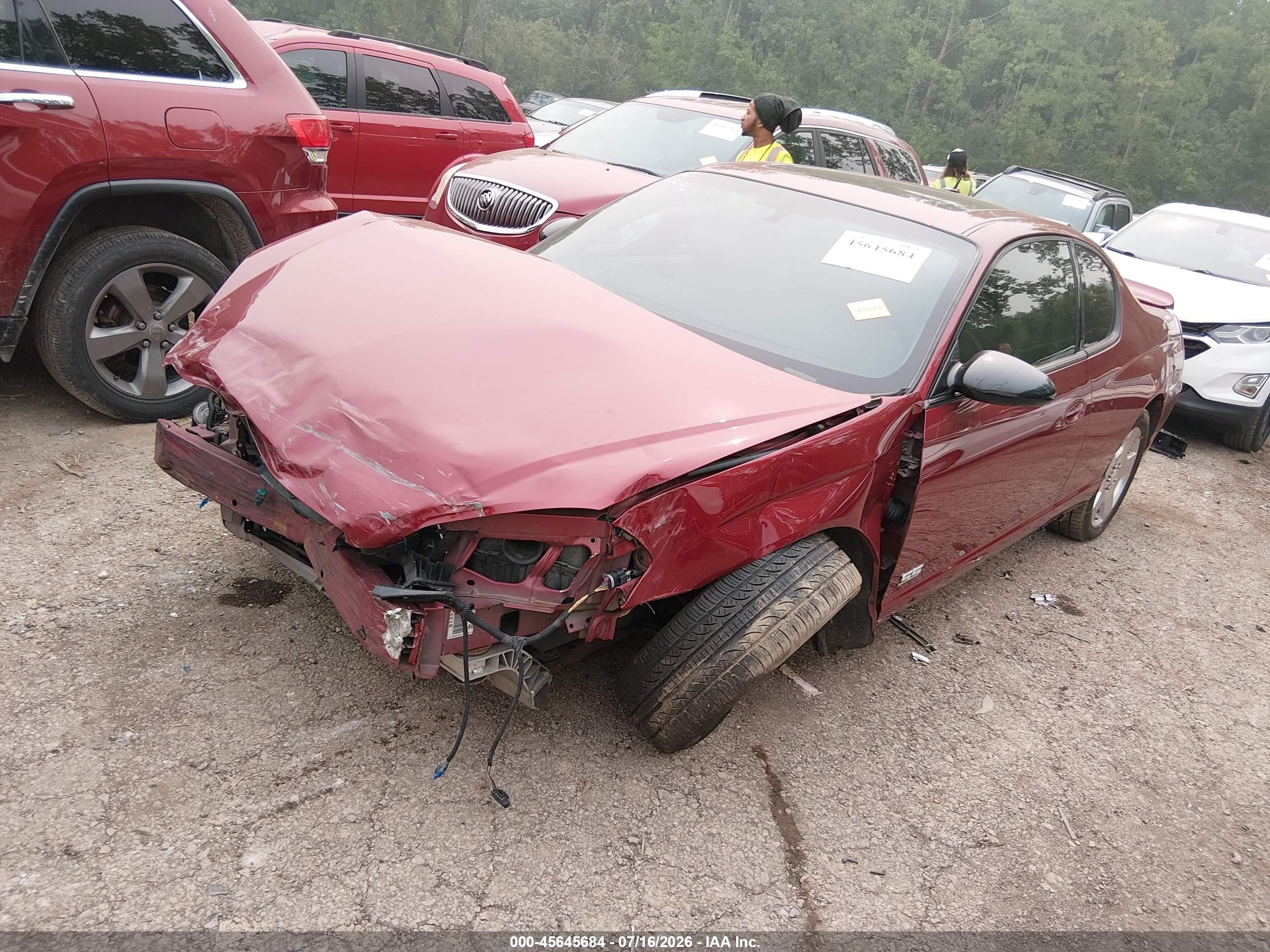 2007 Chevrolet Monte Carlo Ss Red vin: 2G1WL16CX79192822