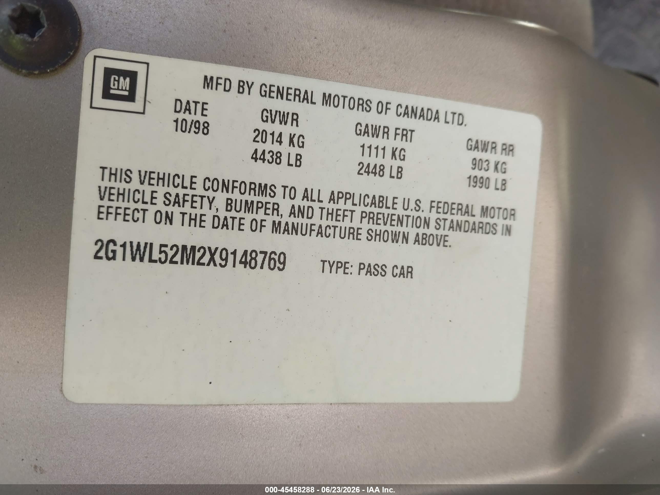 1999 Chevrolet Lumina Ls Бежевый vin: 2G1WL52M2X9148769