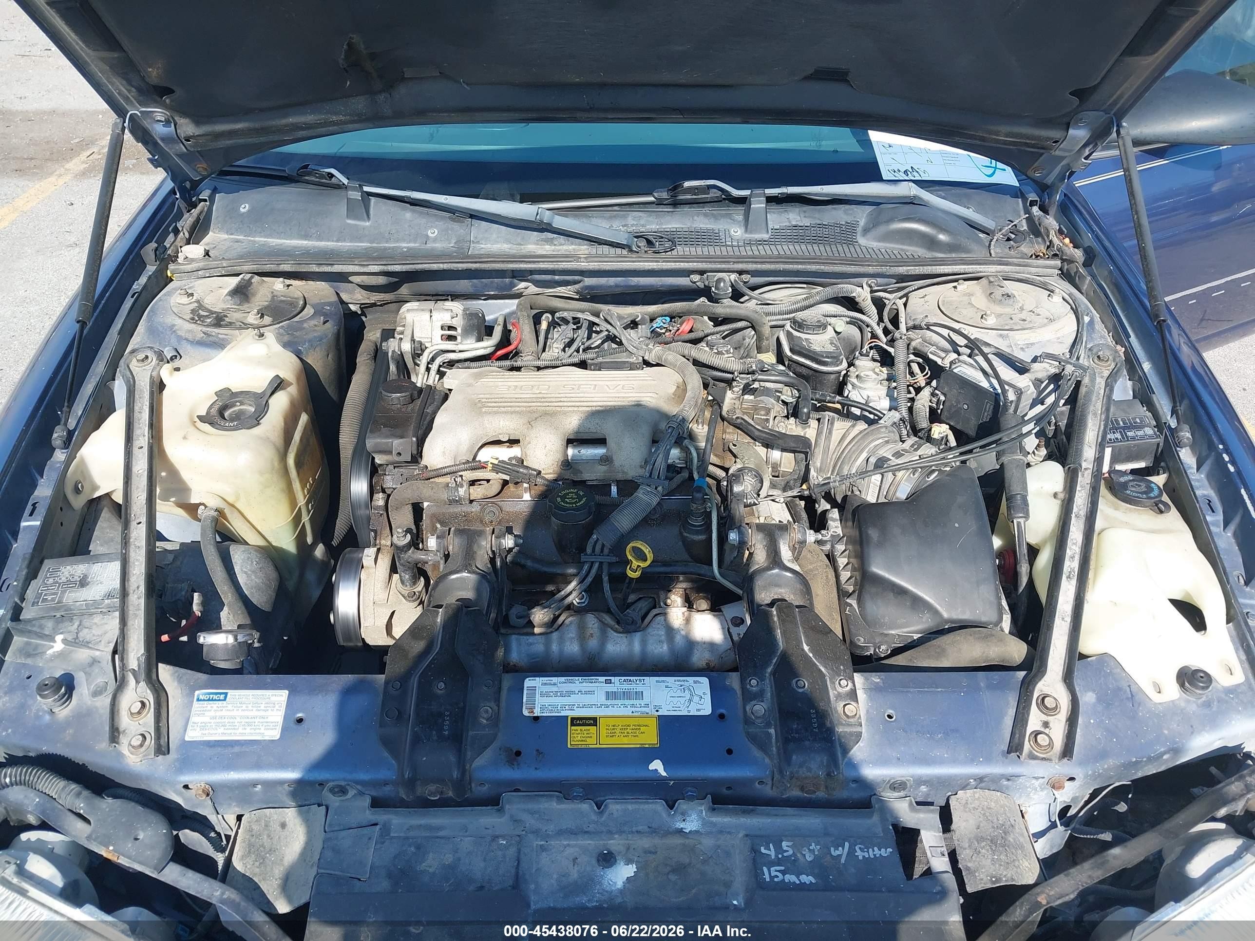1998 Chevrolet Lumina   Blue vin: 2G1WL52M7W1116400