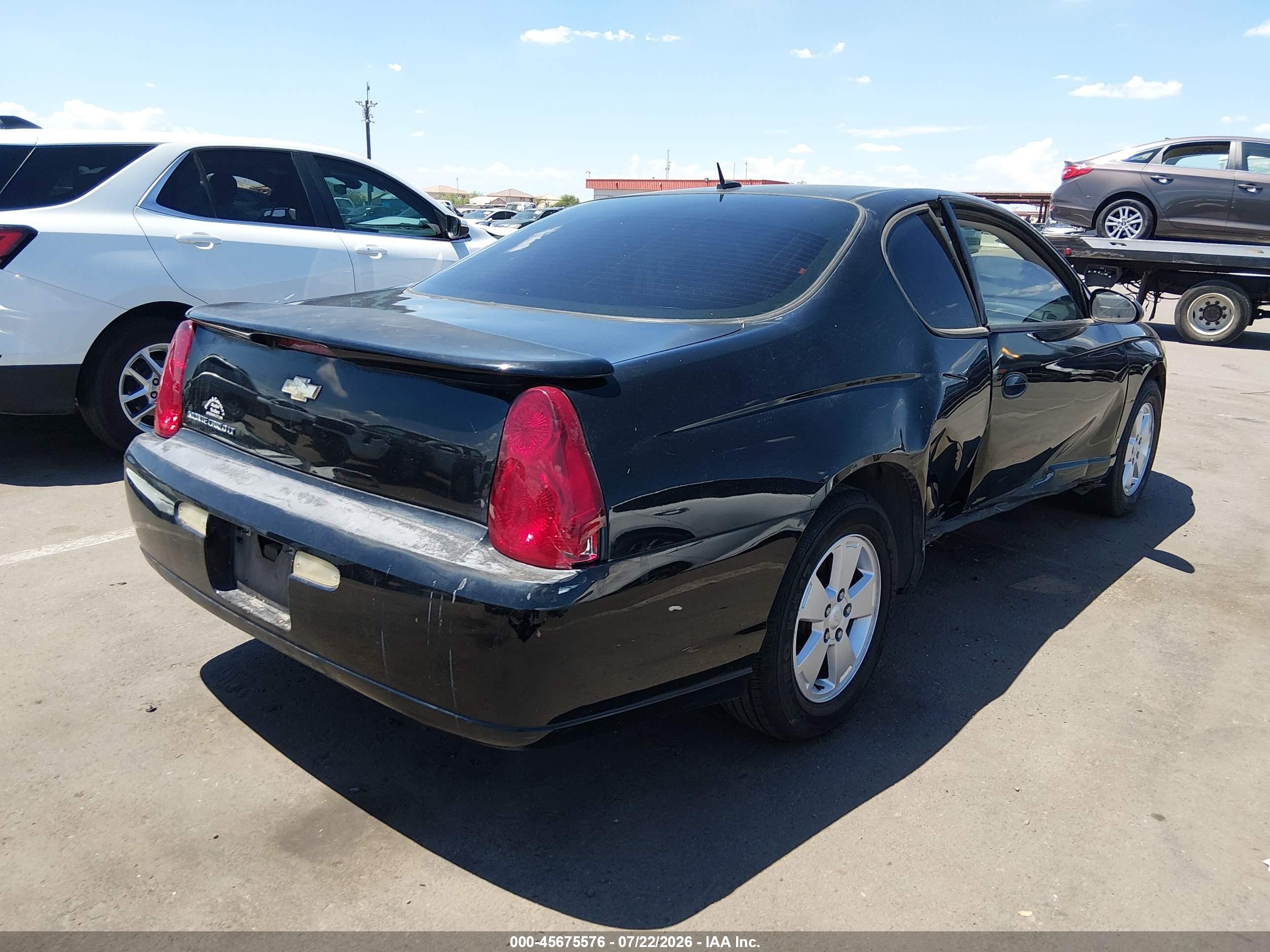 2006 Chevrolet Monte Carlo Lt Black vin: 2G1WM15K469244191