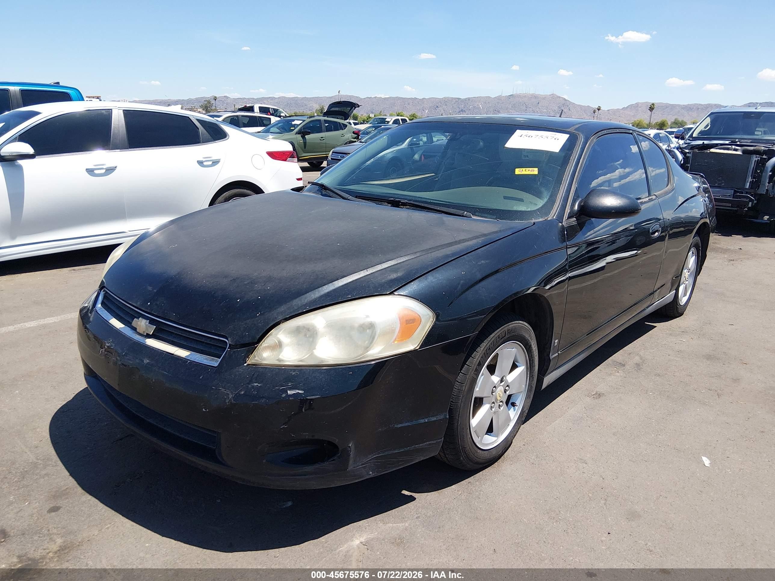 2006 Chevrolet Monte Carlo Lt Black vin: 2G1WM15K469244191