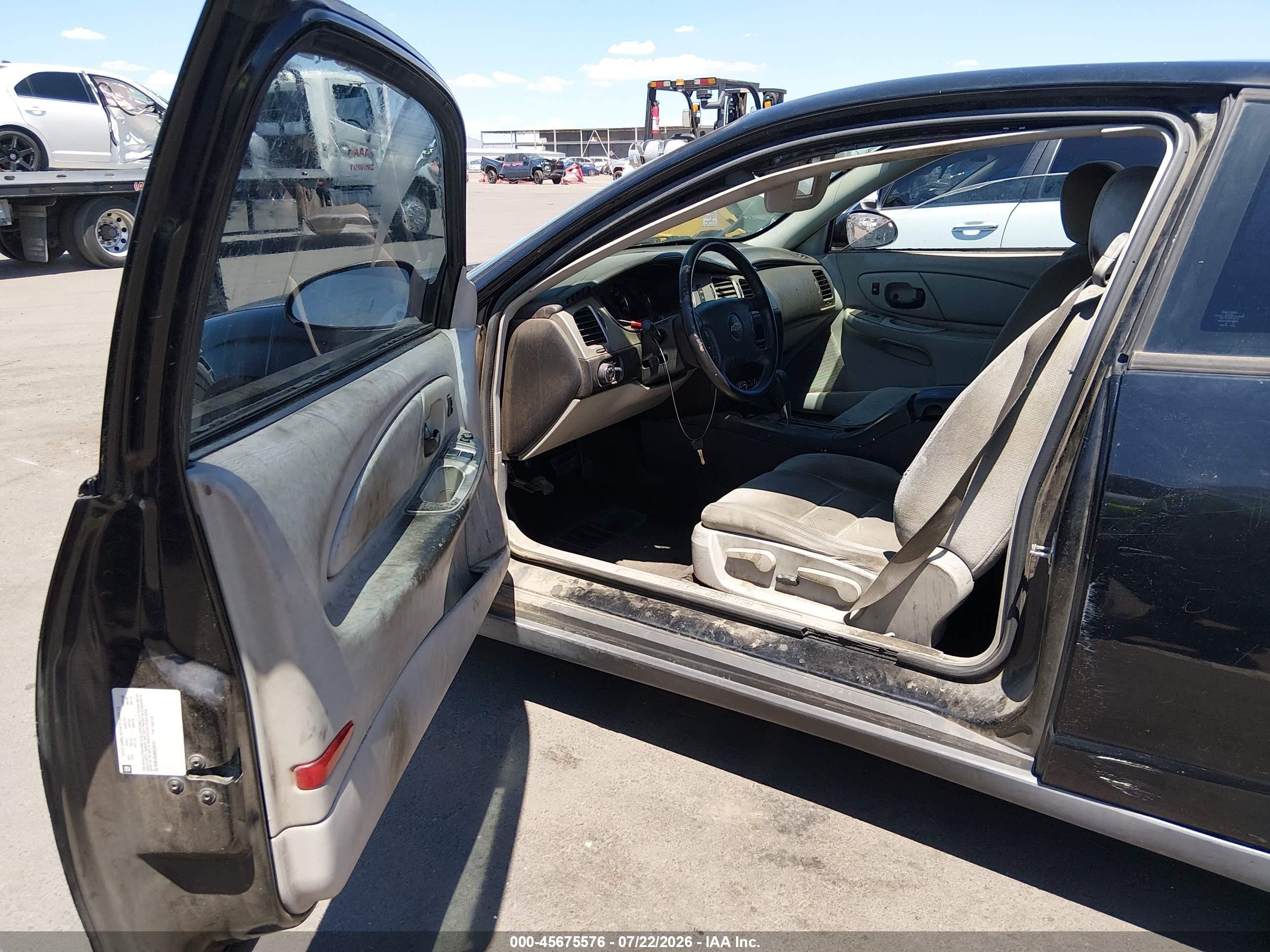 2006 Chevrolet Monte Carlo Lt Black vin: 2G1WM15K469244191