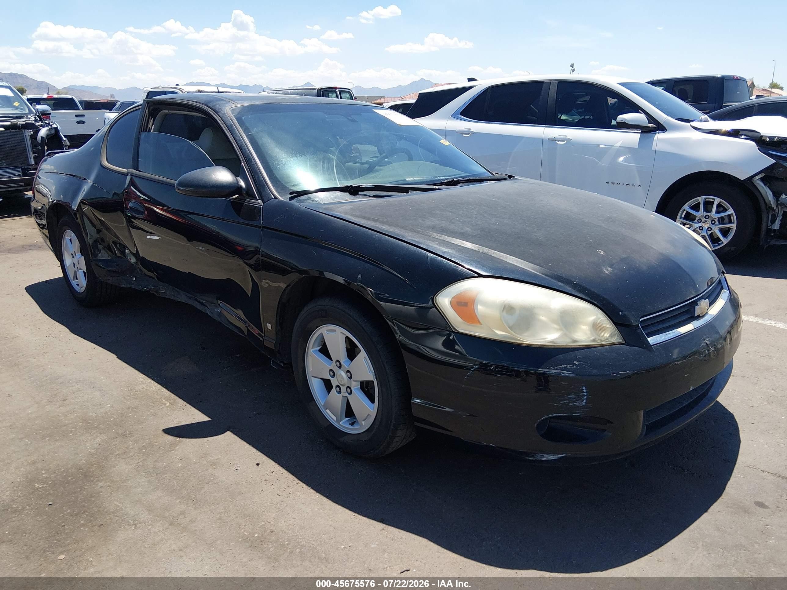 2006 Chevrolet Monte Carlo Lt Black vin: 2G1WM15K469244191