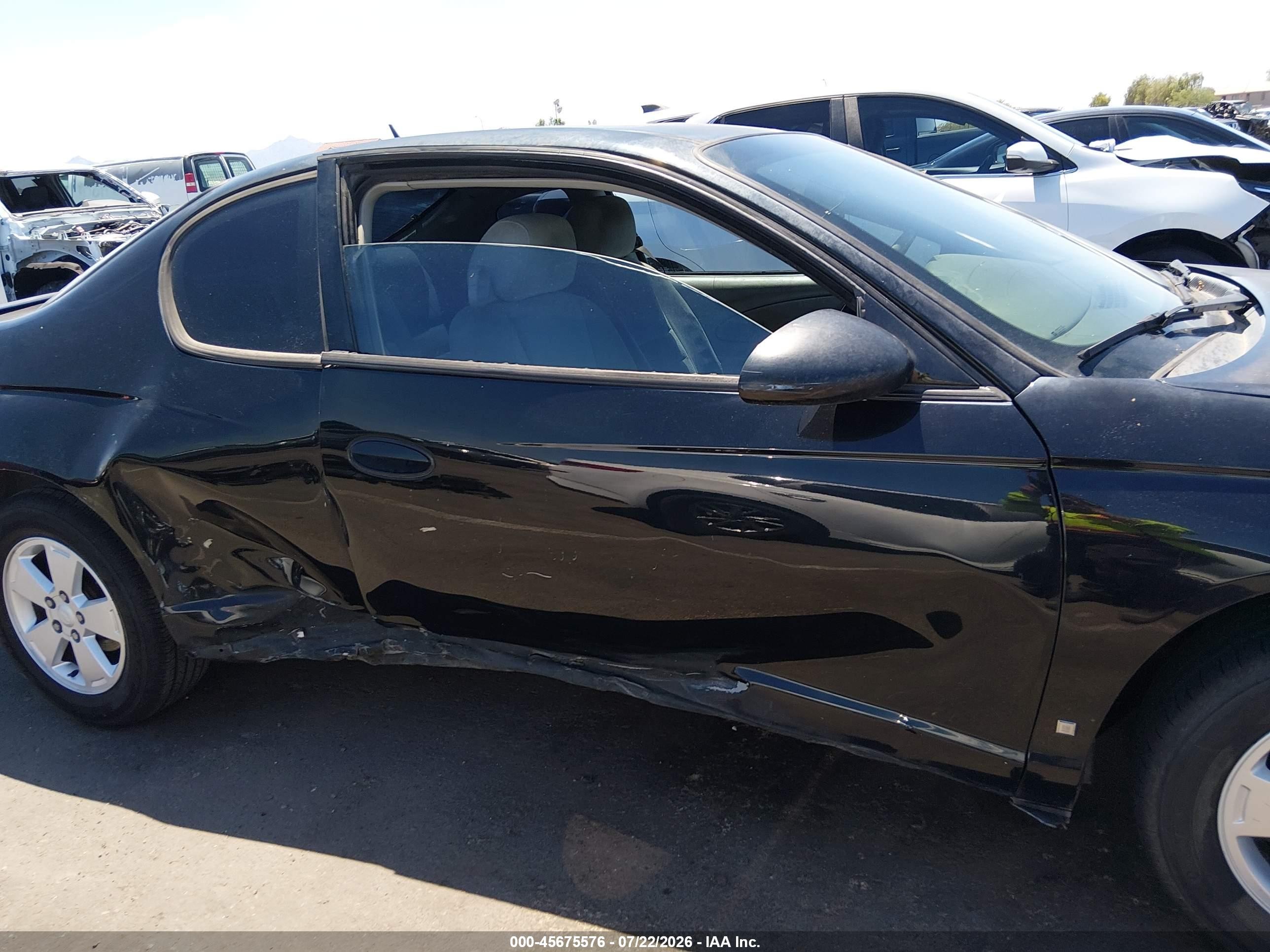 2006 Chevrolet Monte Carlo Lt Black vin: 2G1WM15K469244191