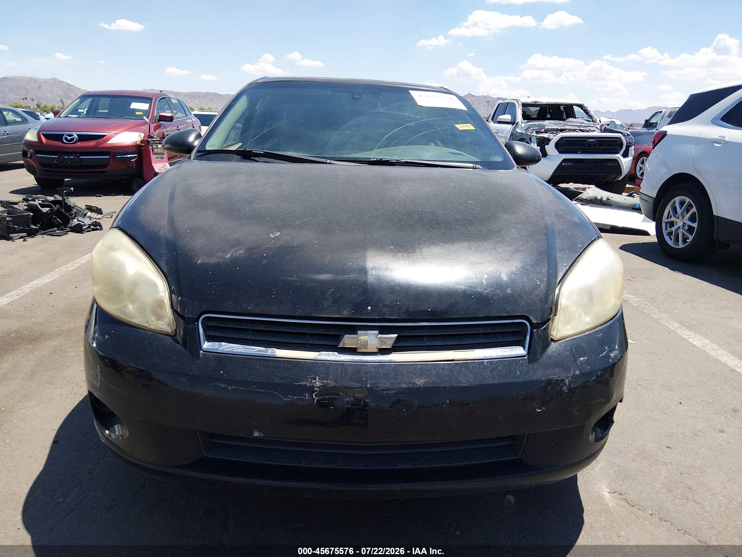 2006 Chevrolet Monte Carlo Lt Black vin: 2G1WM15K469244191