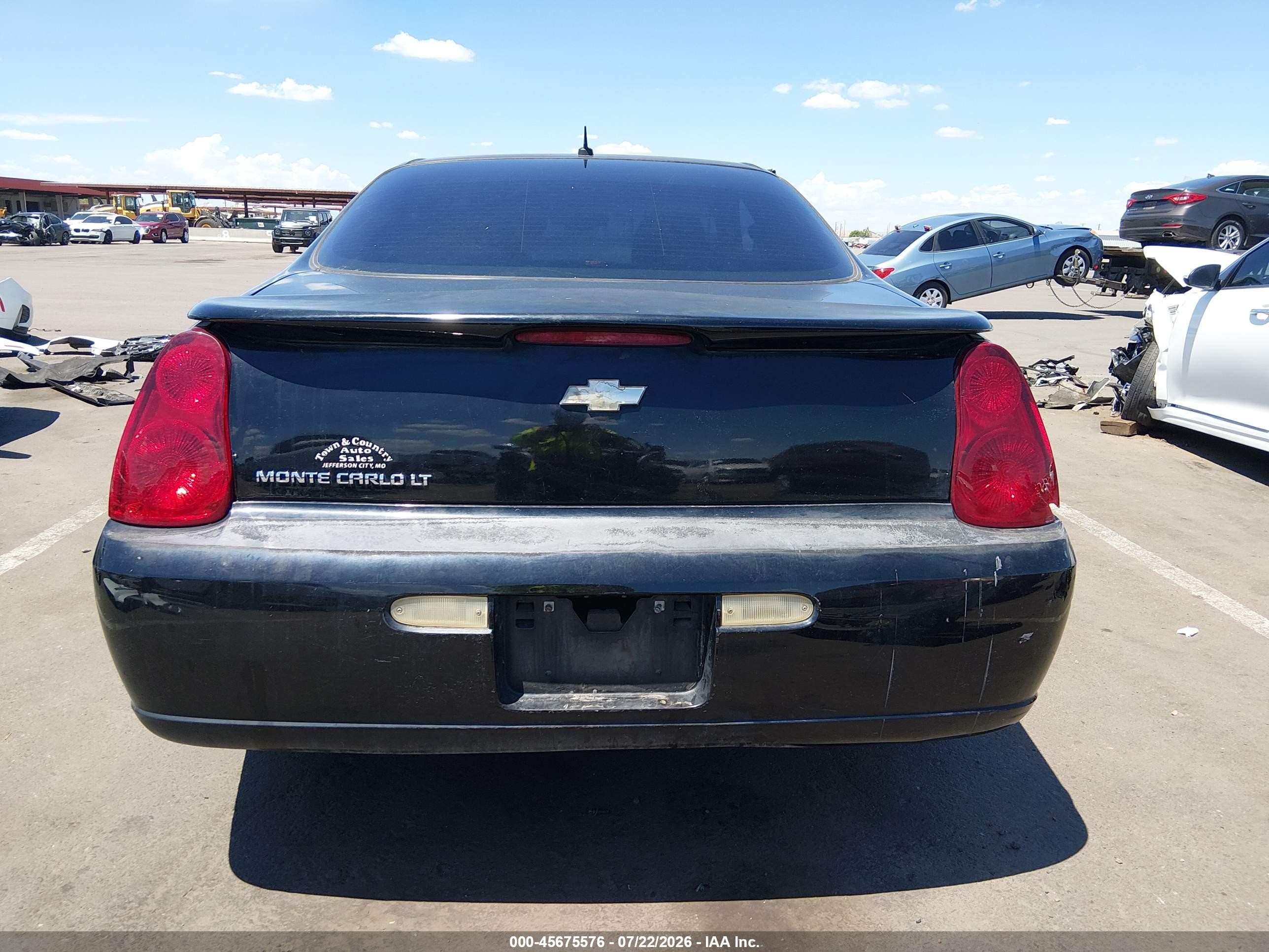 2006 Chevrolet Monte Carlo Lt Black vin: 2G1WM15K469244191