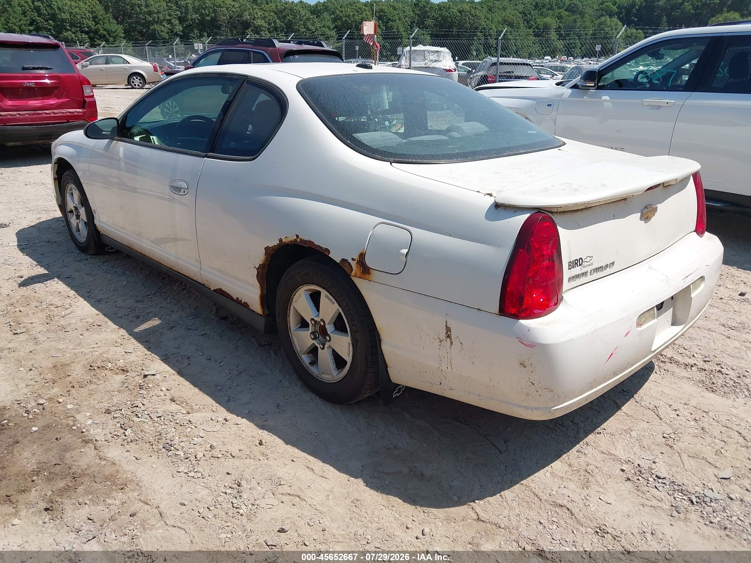 2006 Chevrolet Monte Carlo Lt White vin: 2G1WM15K569323417