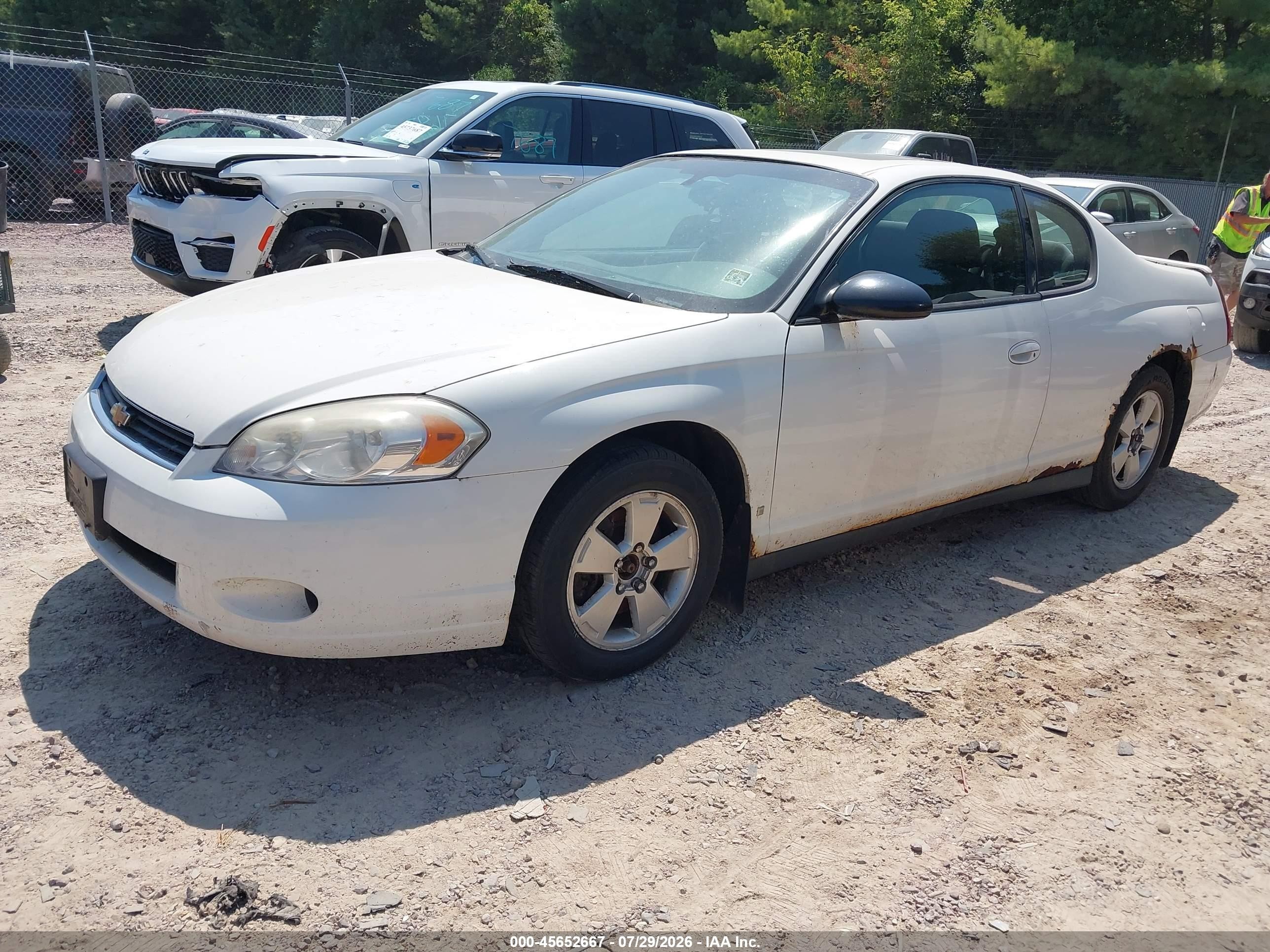 2006 Chevrolet Monte Carlo Lt White vin: 2G1WM15K569323417