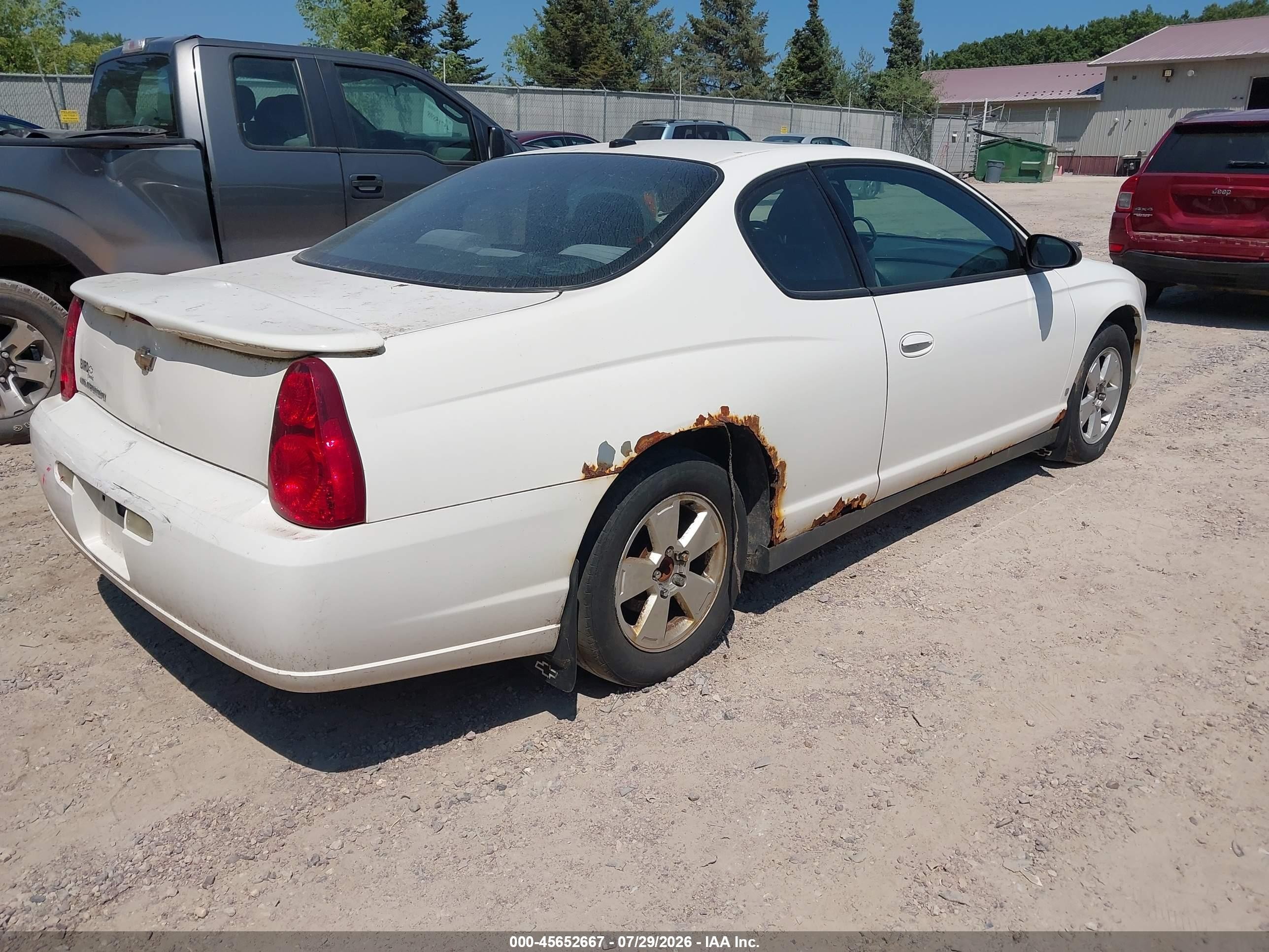 2006 Chevrolet Monte Carlo Lt White vin: 2G1WM15K569323417