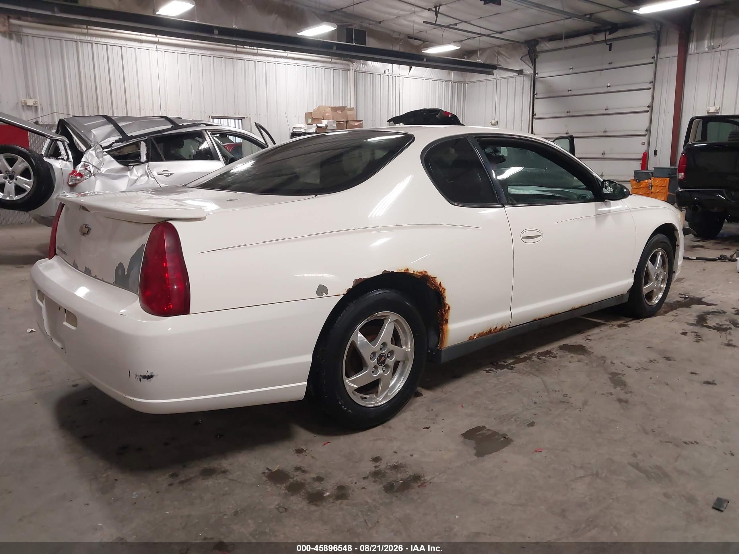 2006 Chevrolet Monte Carlo Lt White vin: 2G1WM15KX69291757