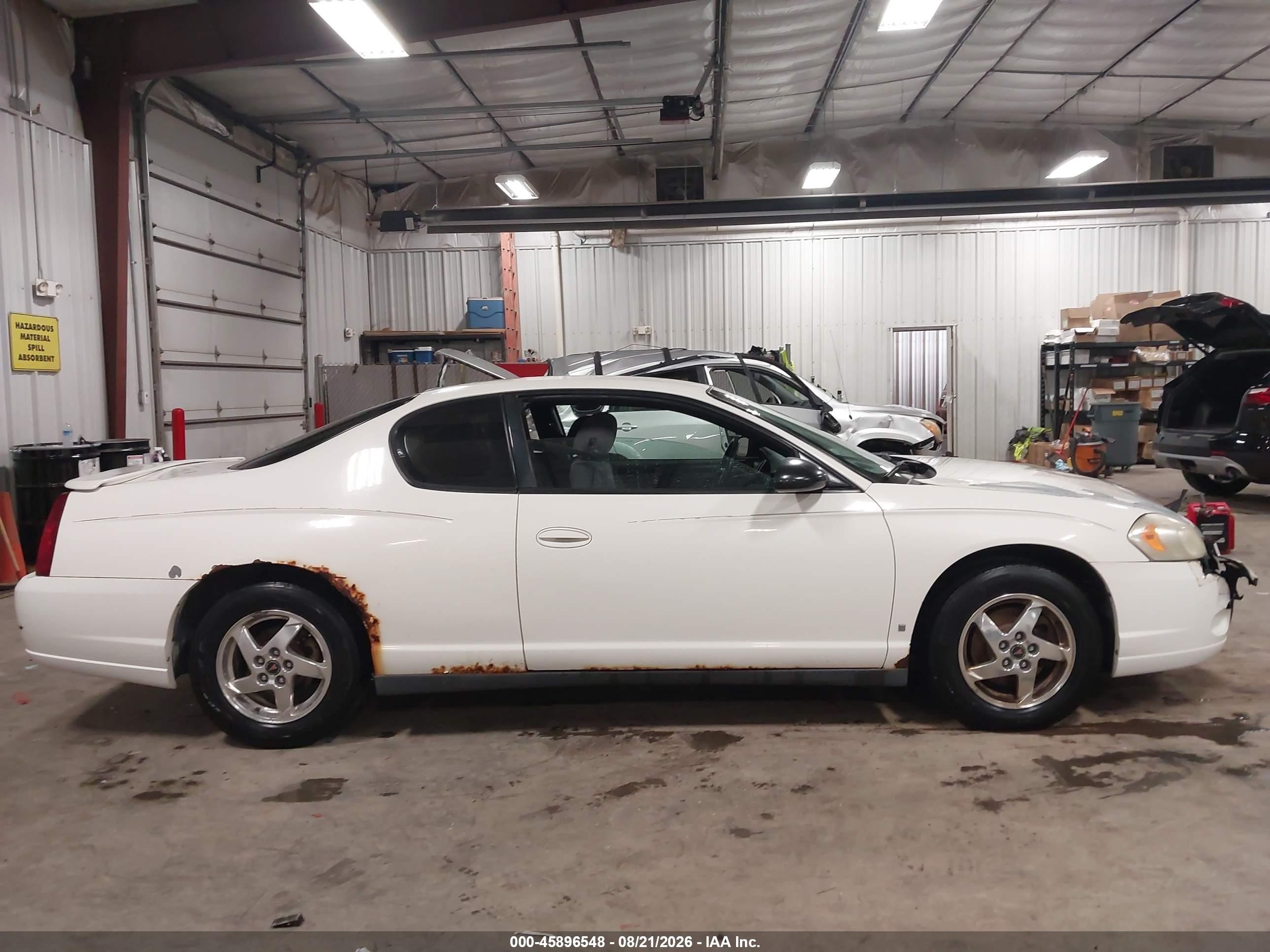 2006 Chevrolet Monte Carlo Lt White vin: 2G1WM15KX69291757