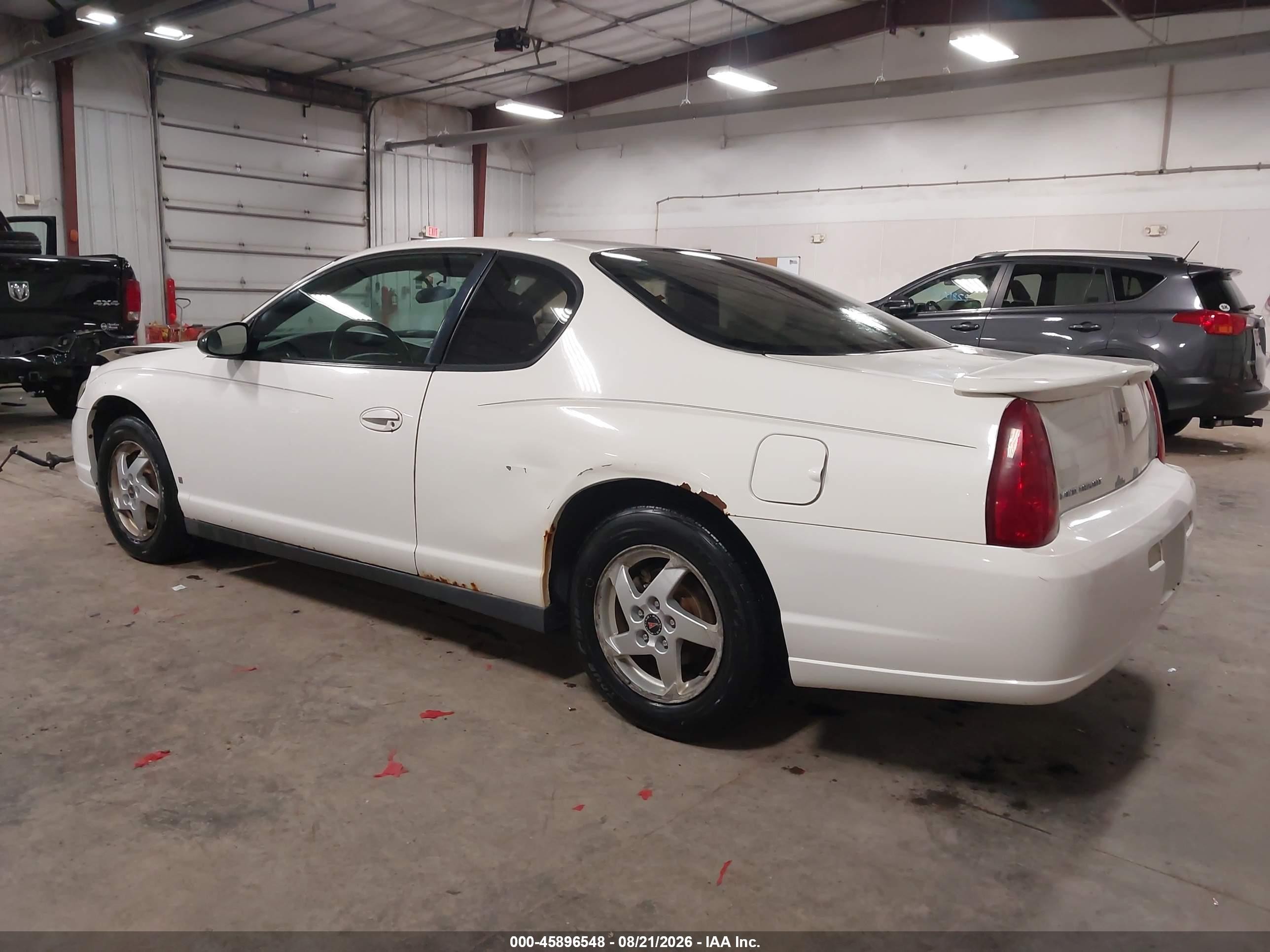 2006 Chevrolet Monte Carlo Lt White vin: 2G1WM15KX69291757