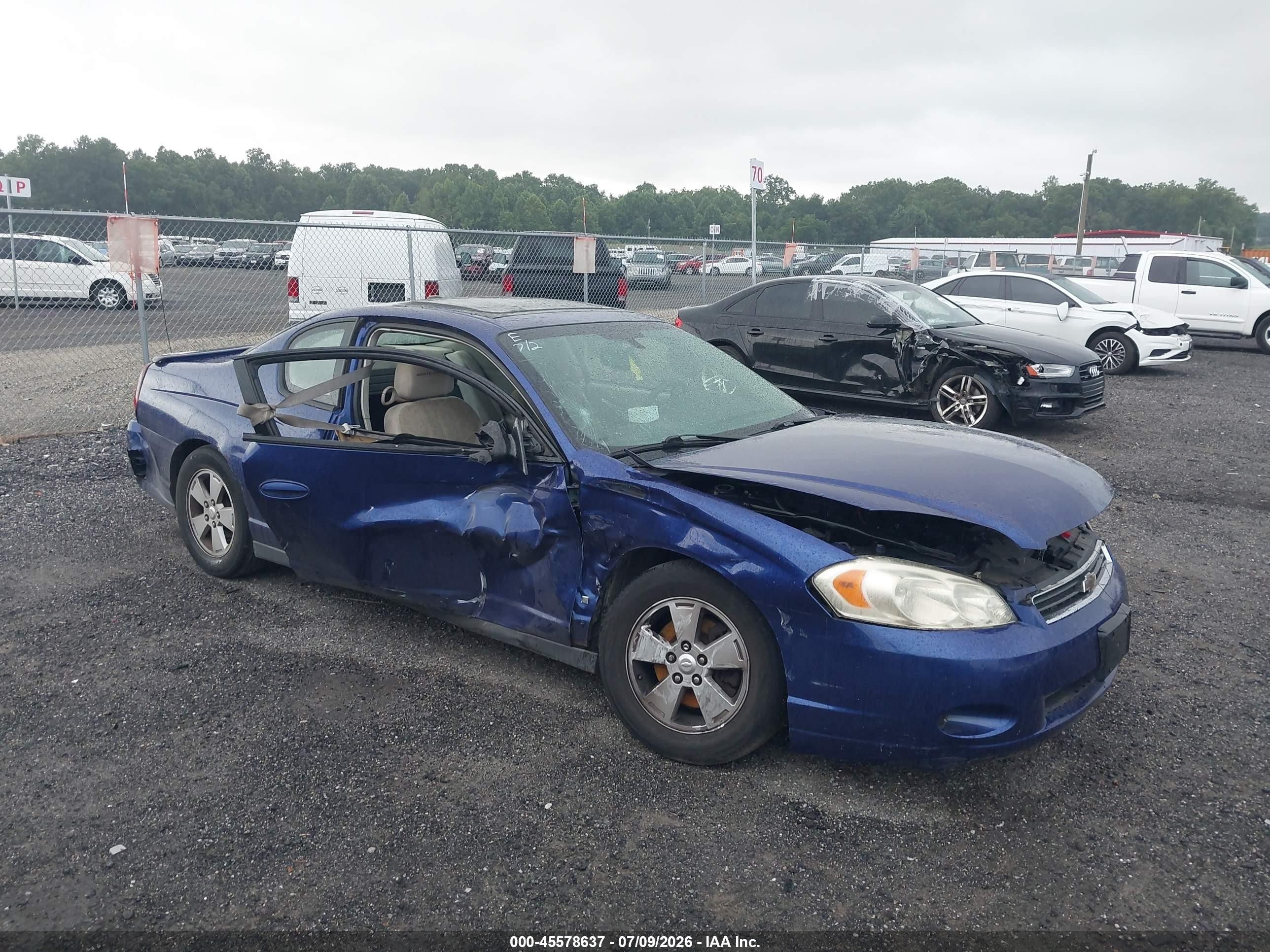 2006 Chevrolet Monte Carlo Lt Blue vin: 2G1WM16K769158839