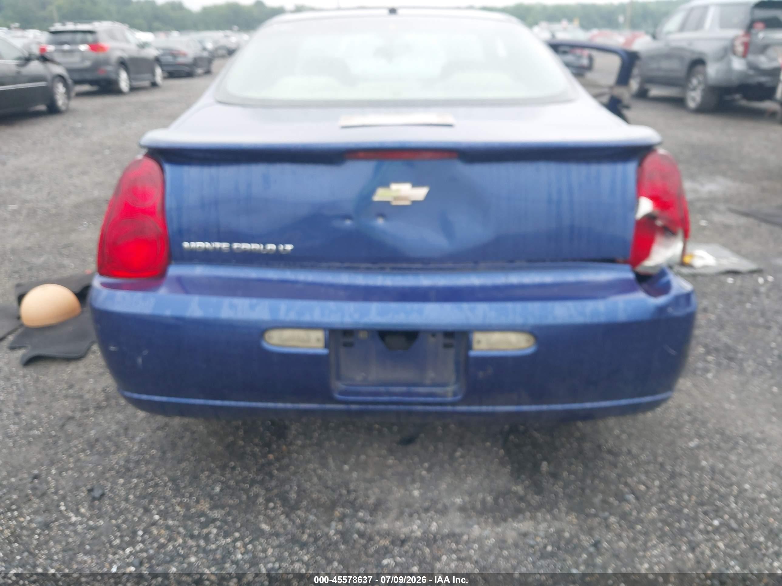 2006 Chevrolet Monte Carlo Lt Blue vin: 2G1WM16K769158839