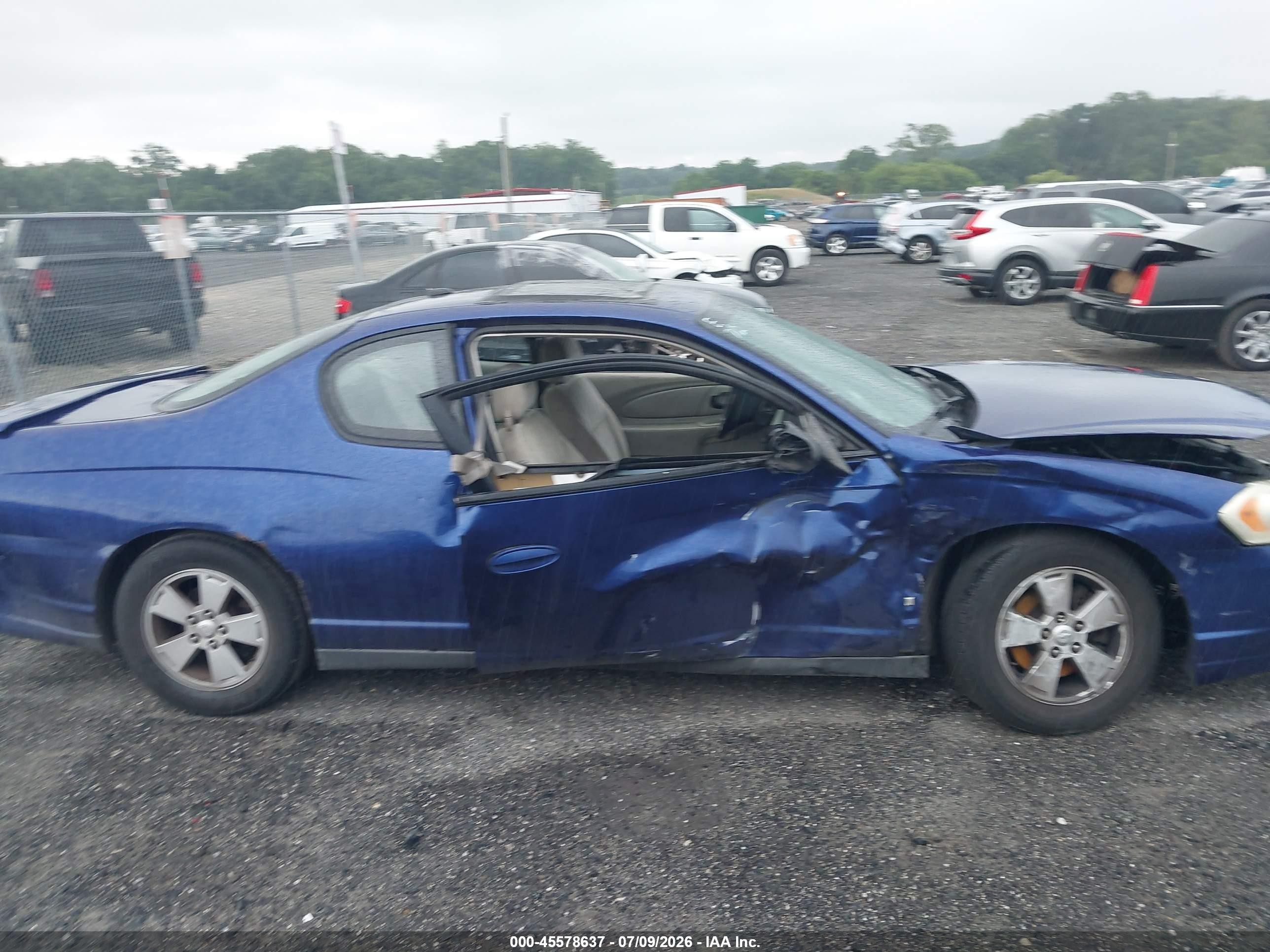 2006 Chevrolet Monte Carlo Lt Blue vin: 2G1WM16K769158839