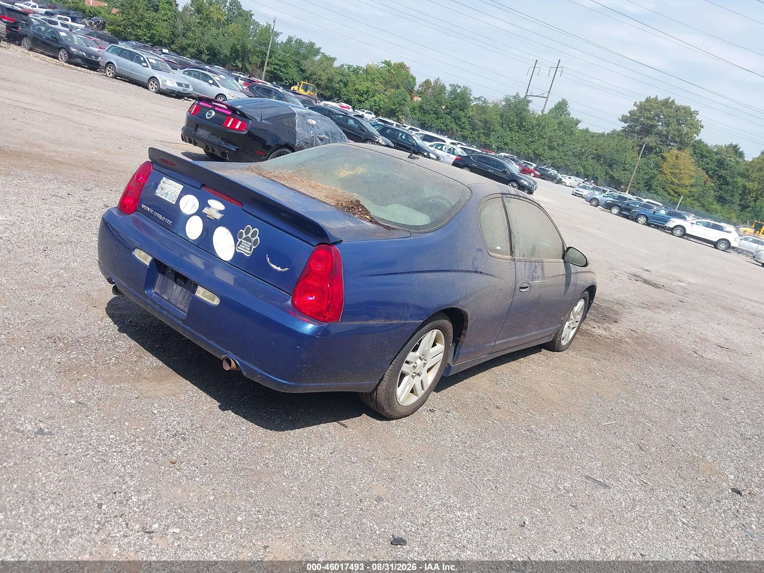 2006 Chevrolet Monte Carlo Ltz Blue vin: 2G1WN151269234098