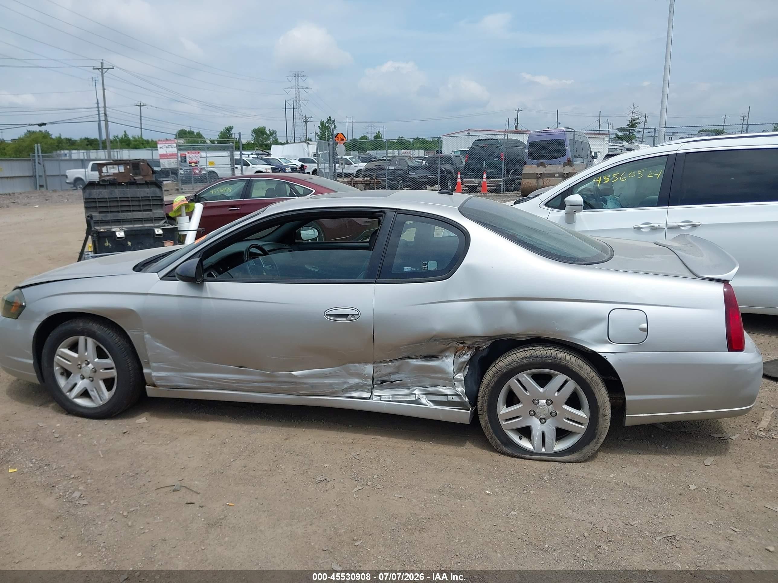 2006 Chevrolet Monte Carlo Ltz Silver vin: 2G1WN151269297217