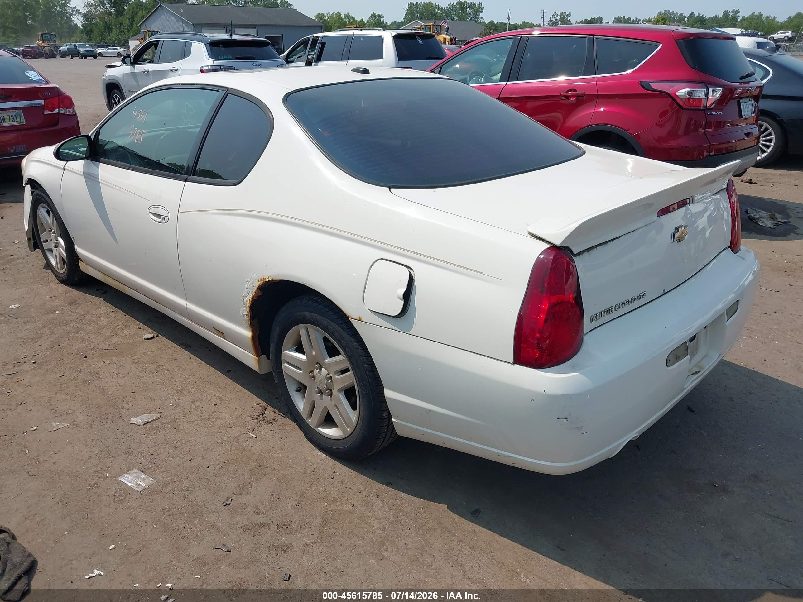 2006 Chevrolet Monte Carlo Ltz White vin: 2G1WN151869347585