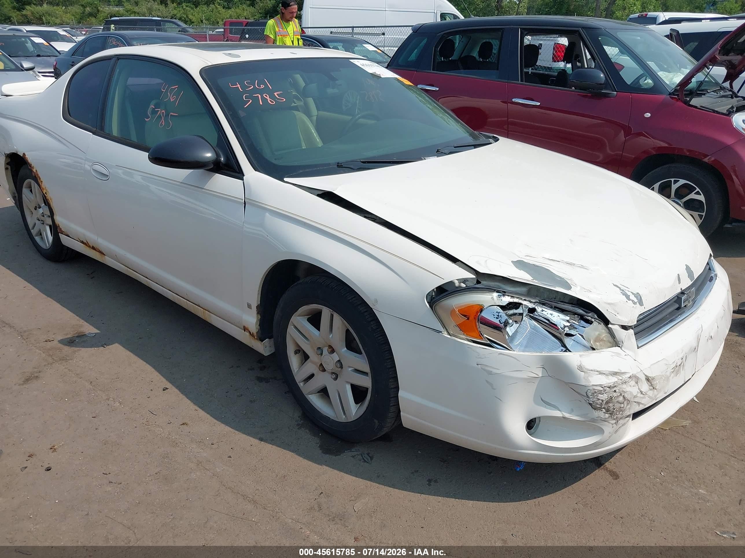 2006 Chevrolet Monte Carlo Ltz White vin: 2G1WN151869347585