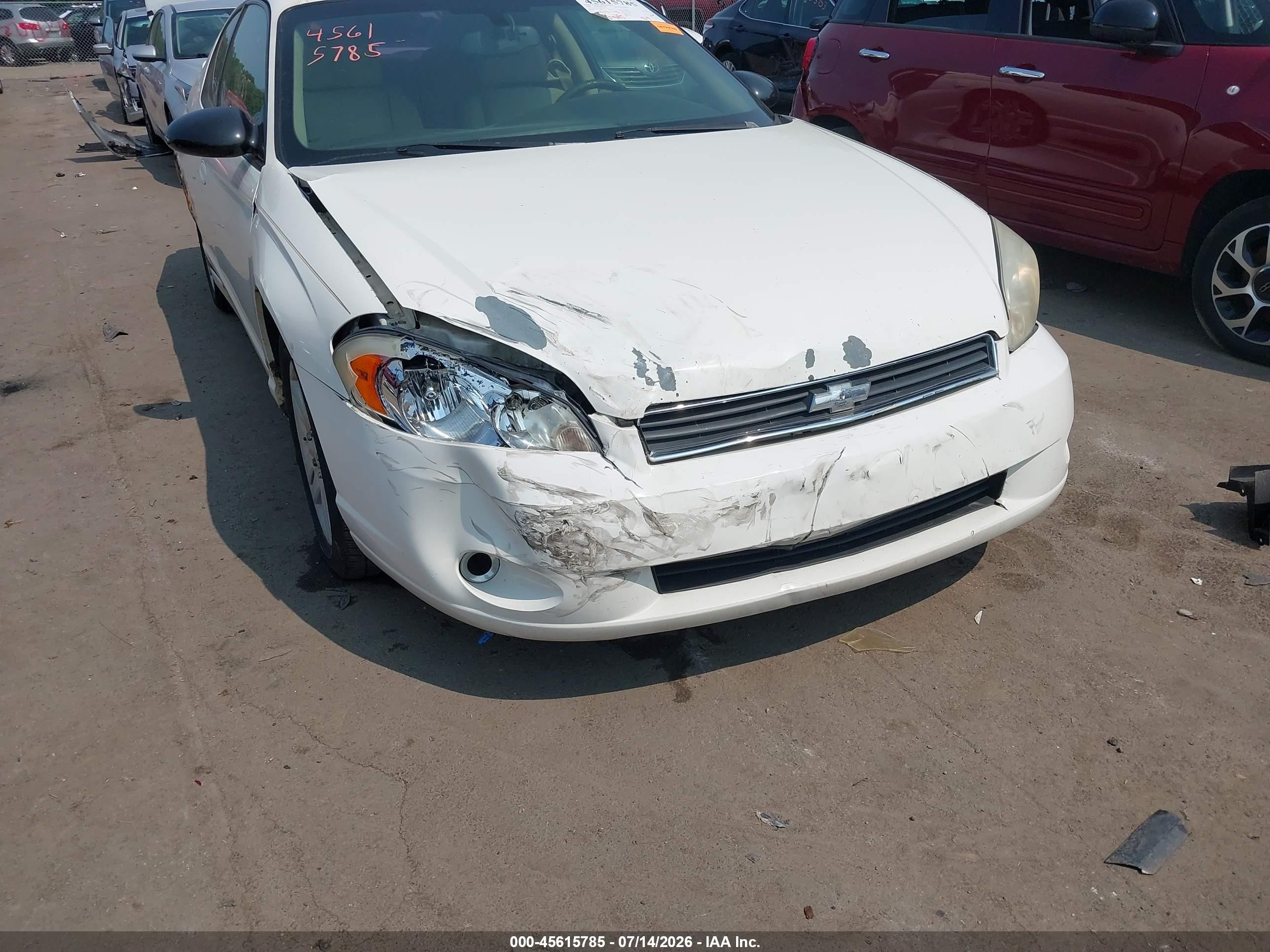 2006 Chevrolet Monte Carlo Ltz White vin: 2G1WN151869347585