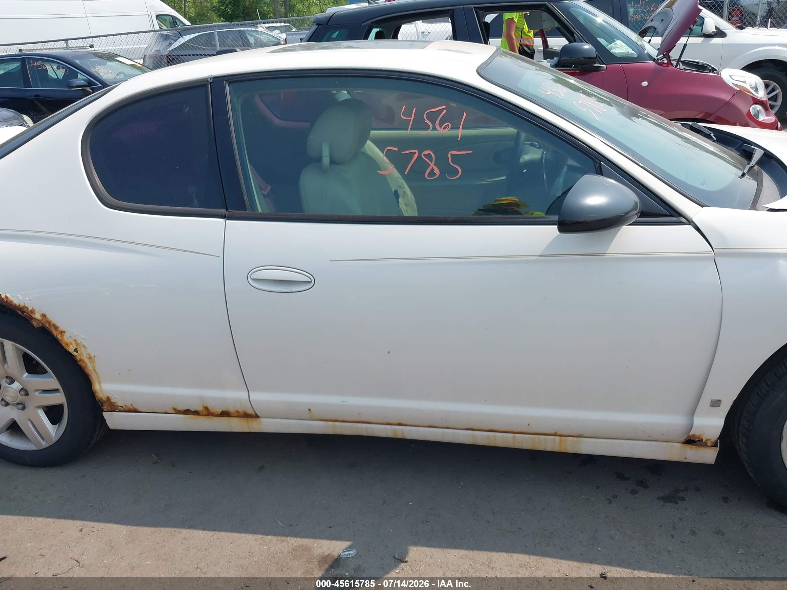 2006 Chevrolet Monte Carlo Ltz White vin: 2G1WN151869347585