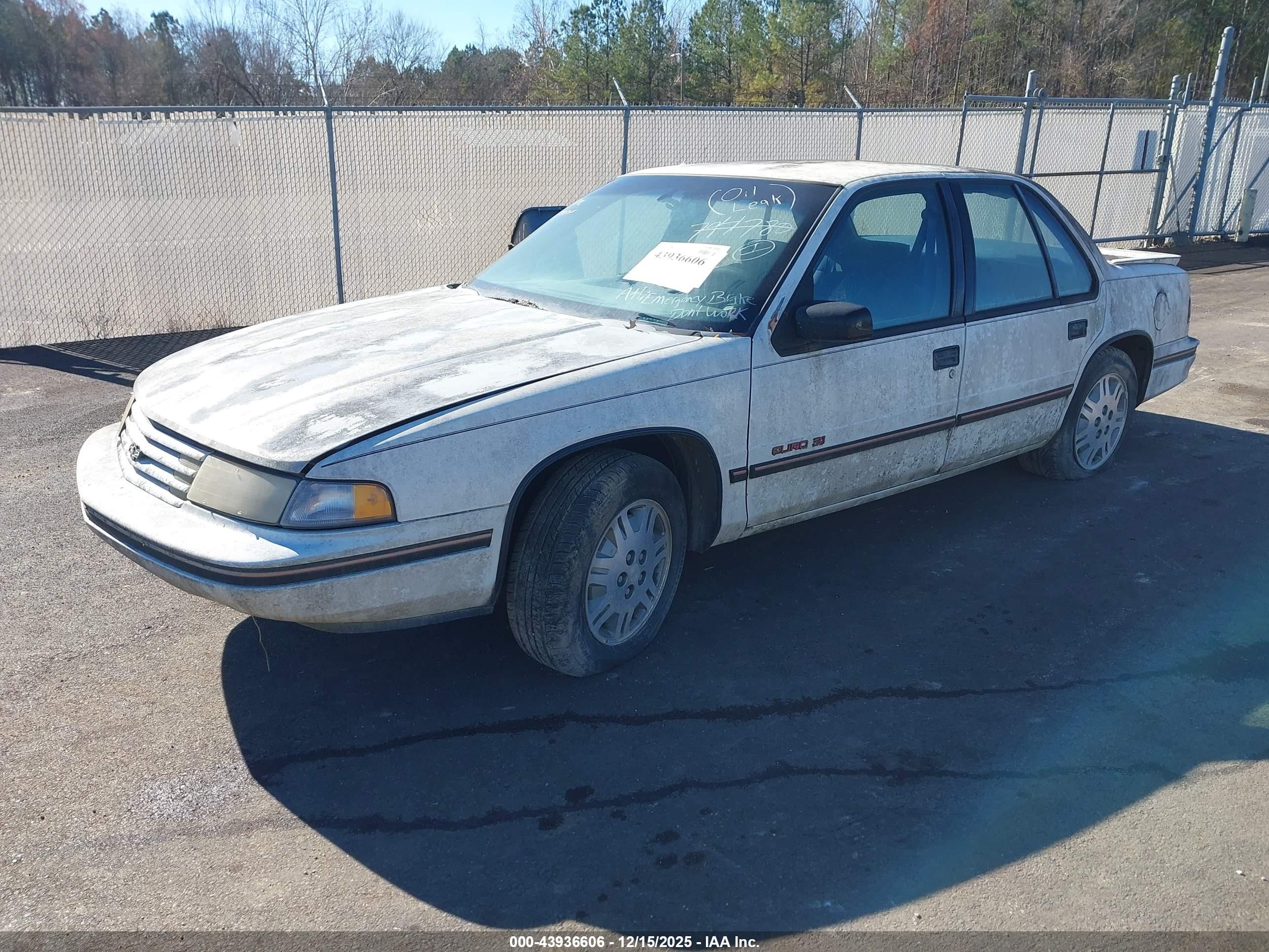 1991 Chevrolet Lumina Euro White vin: 2G1WN54T8M1150826