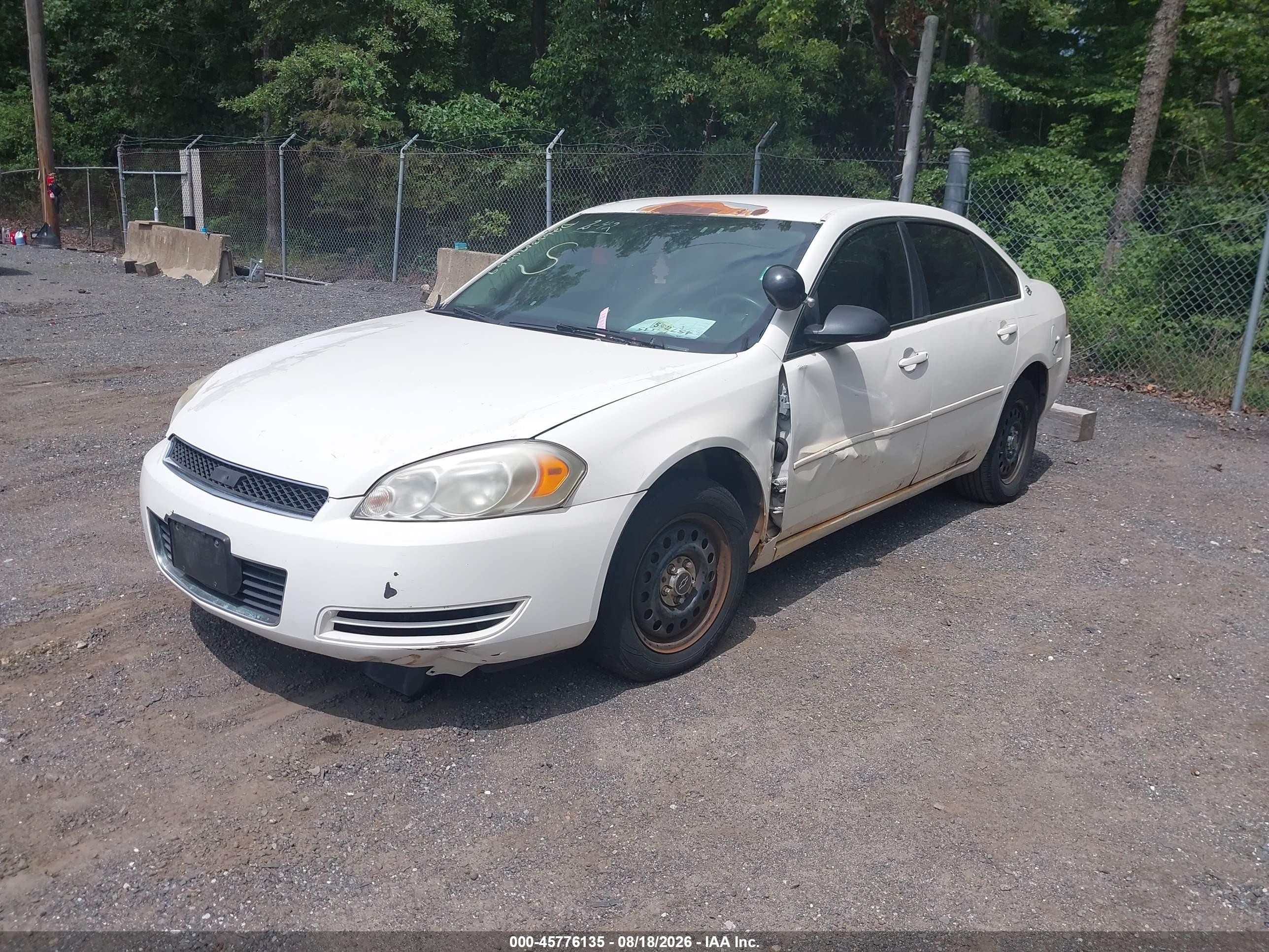 2006 Chevrolet Impala Police White vin: 2G1WS551869426576