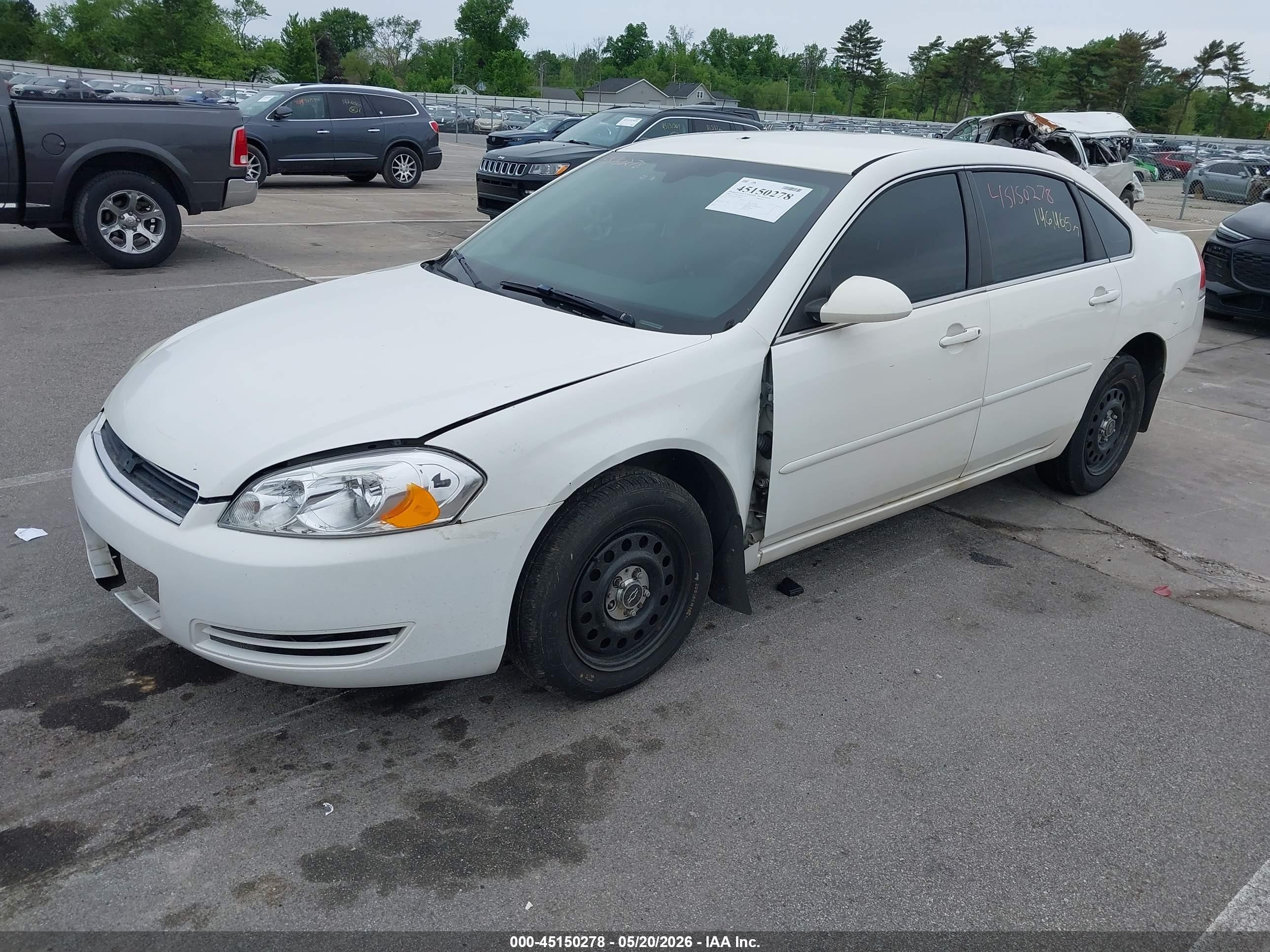 2008 Chevrolet Impala Police White vin: 2G1WS553681368664