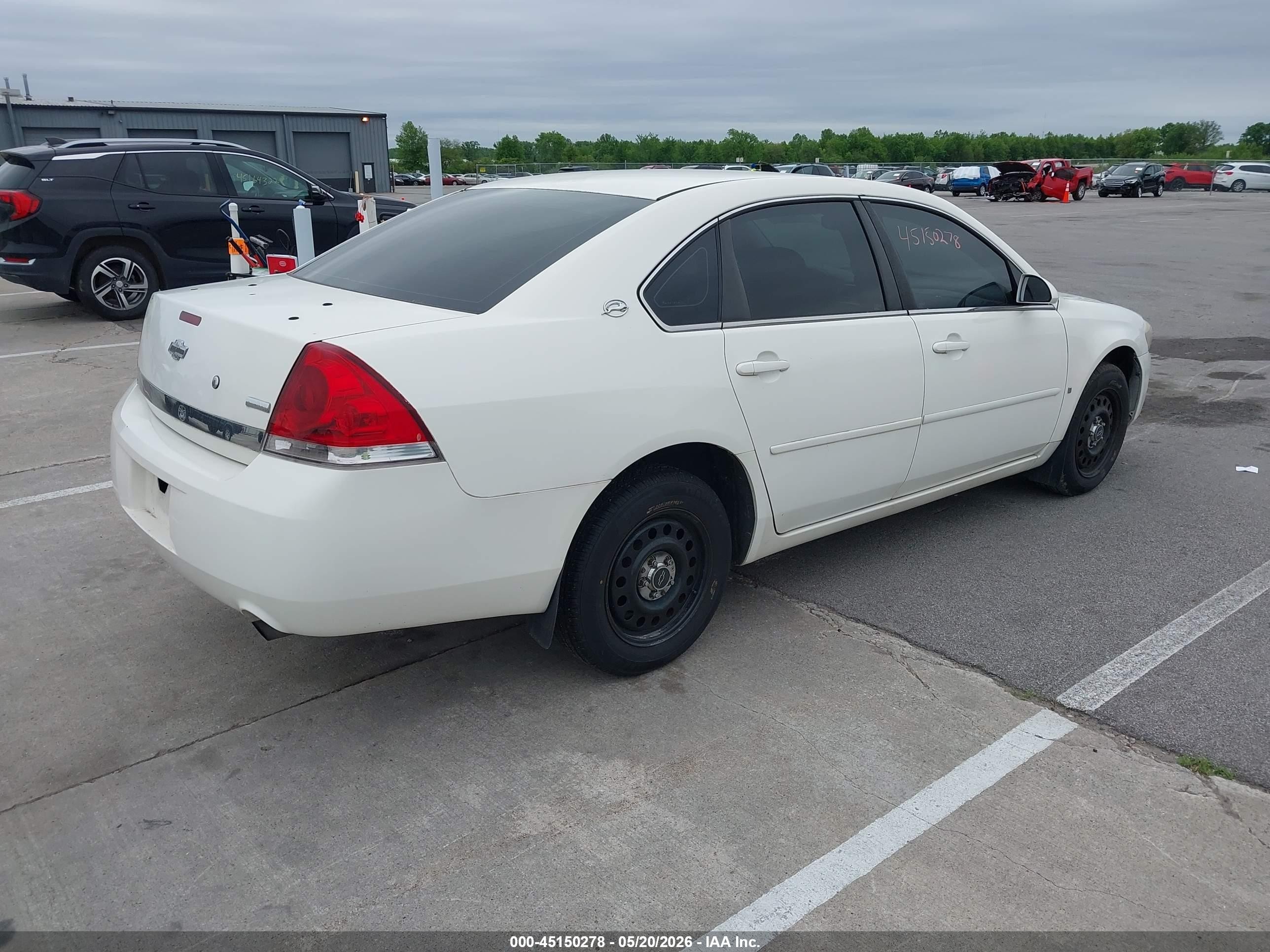 2008 Chevrolet Impala Police White vin: 2G1WS553681368664