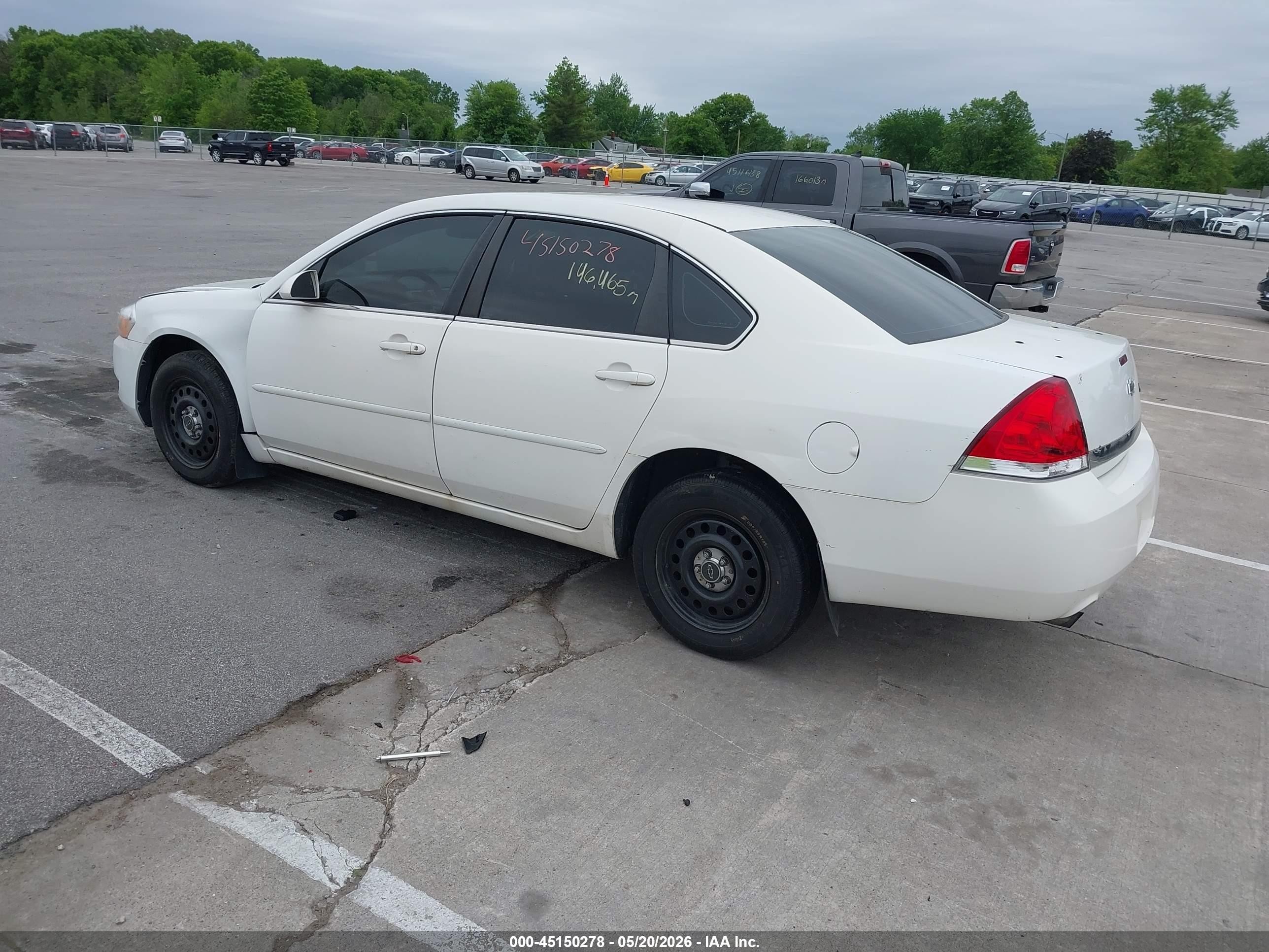 2008 Chevrolet Impala Police White vin: 2G1WS553681368664