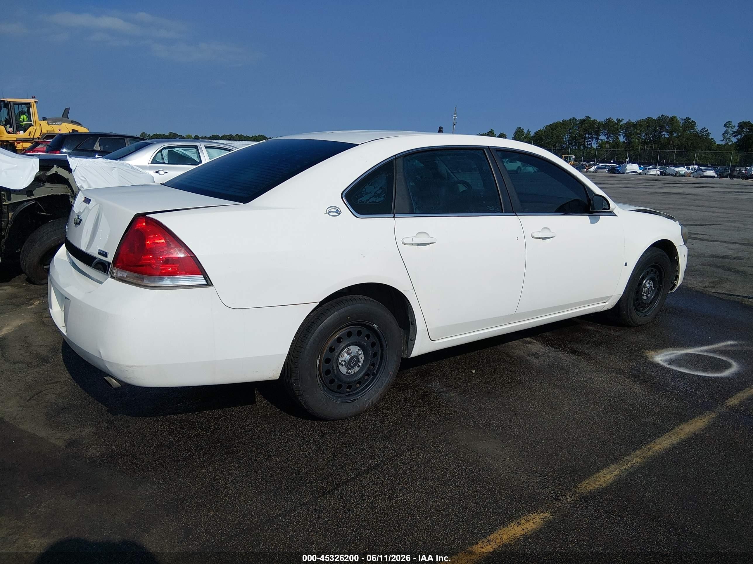 2008 Chevrolet Impala Police Police White vin: 2G1WS553981330037