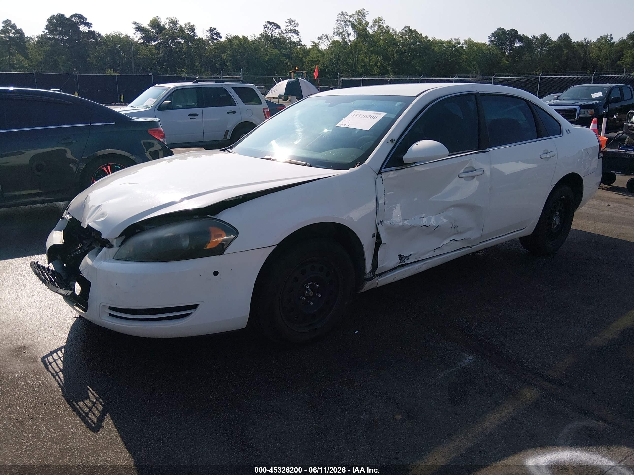 2008 Chevrolet Impala Police Police White vin: 2G1WS553981330037