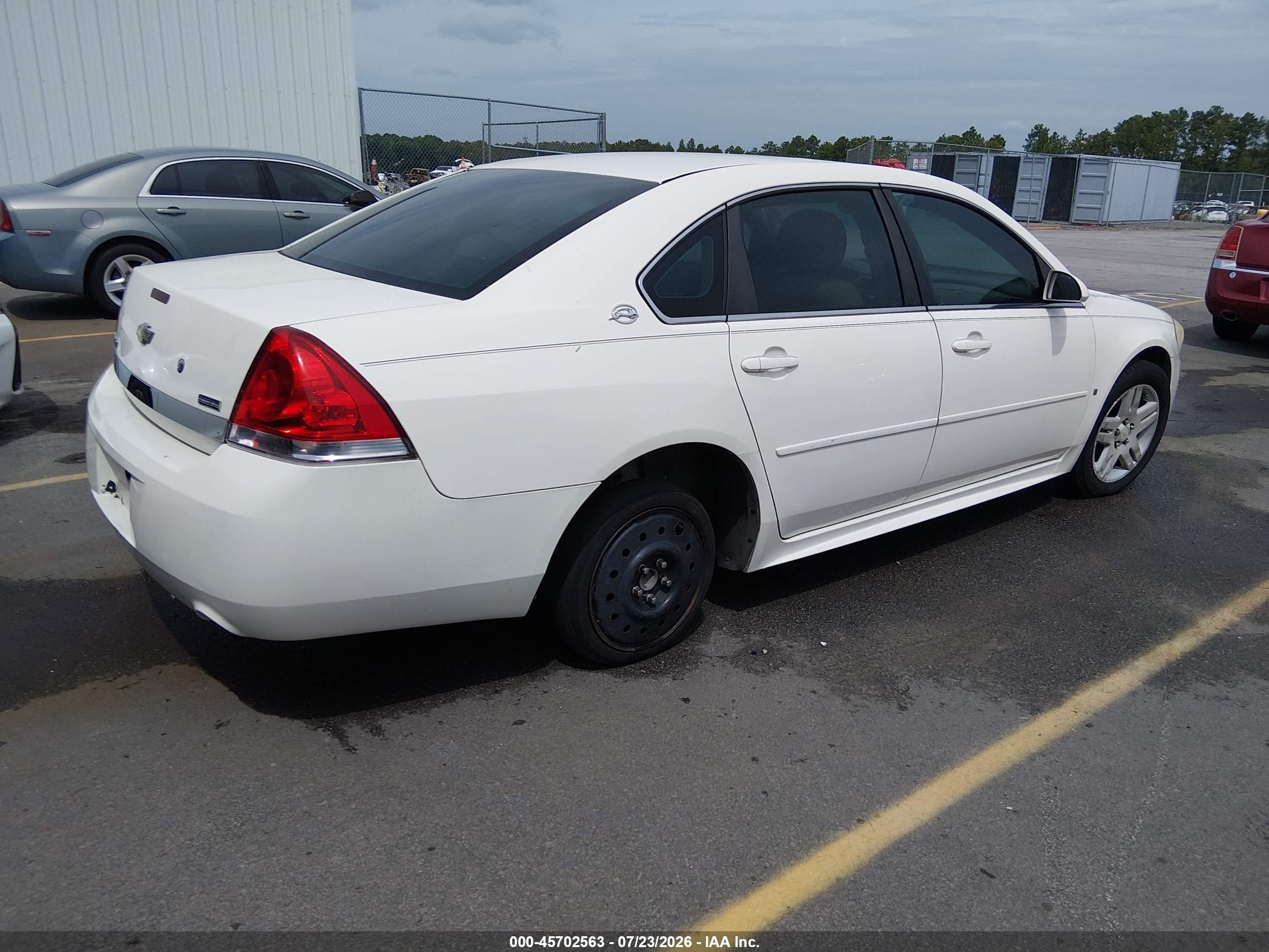 2009 Chevrolet Impala Police White vin: 2G1WS57M091293452