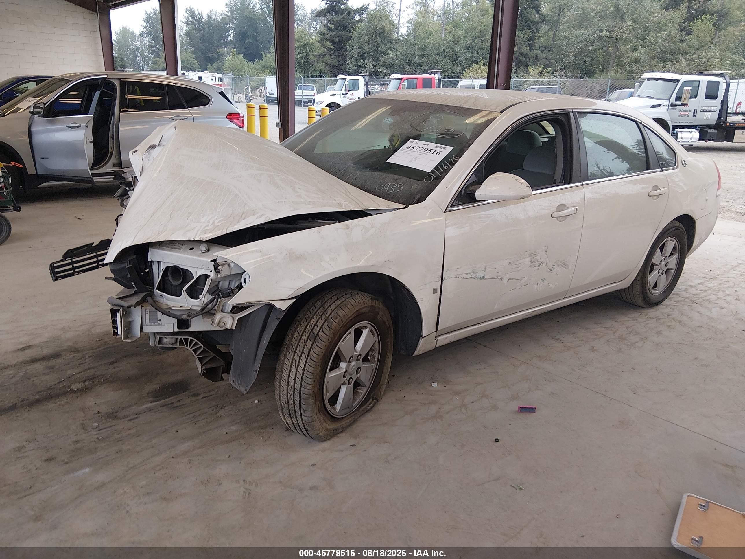 2008 Chevrolet Impala Lt White vin: 2G1WT55K189100935