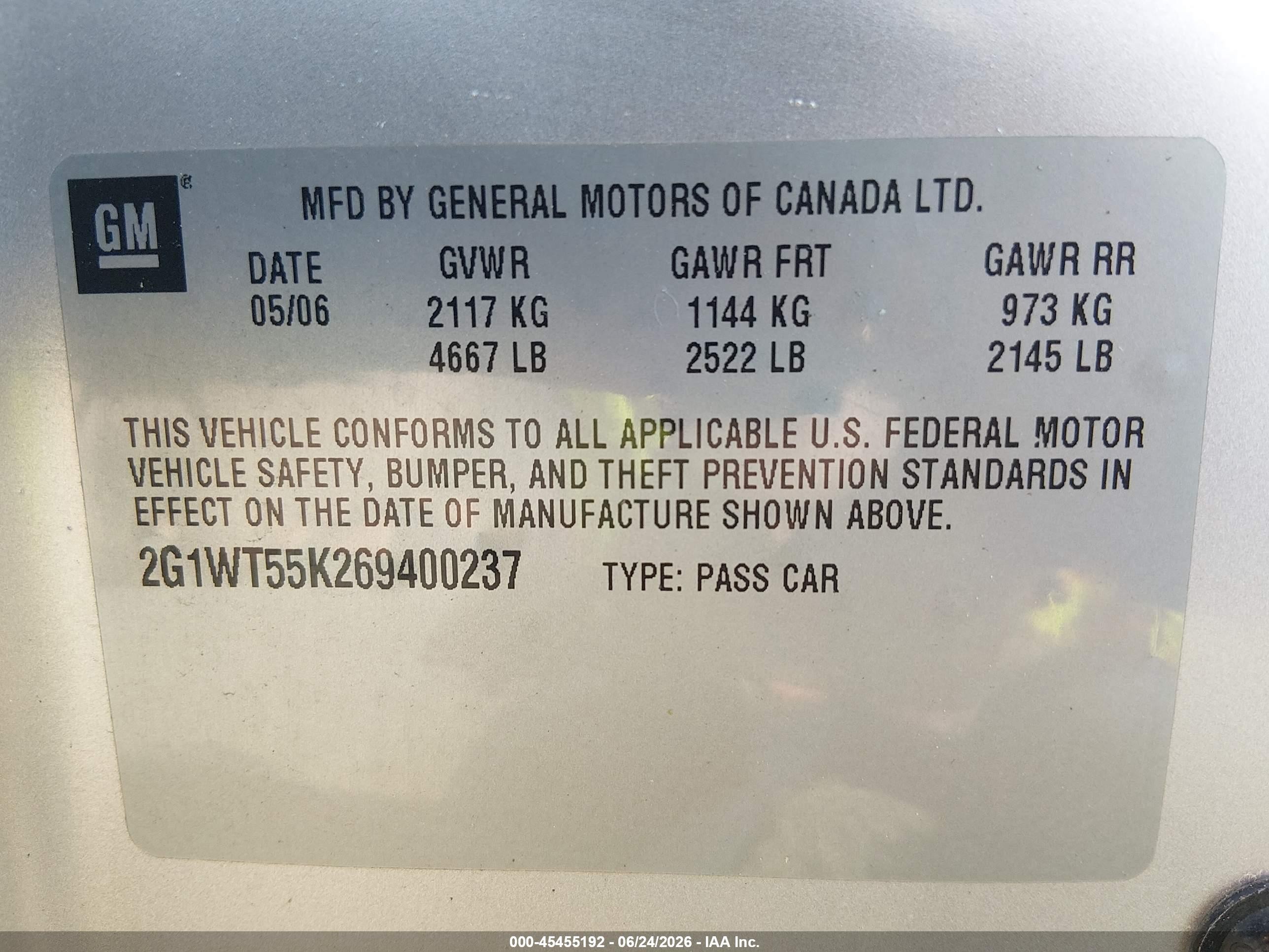2006 Chevrolet Impala Lt Silver vin: 2G1WT55K269400237