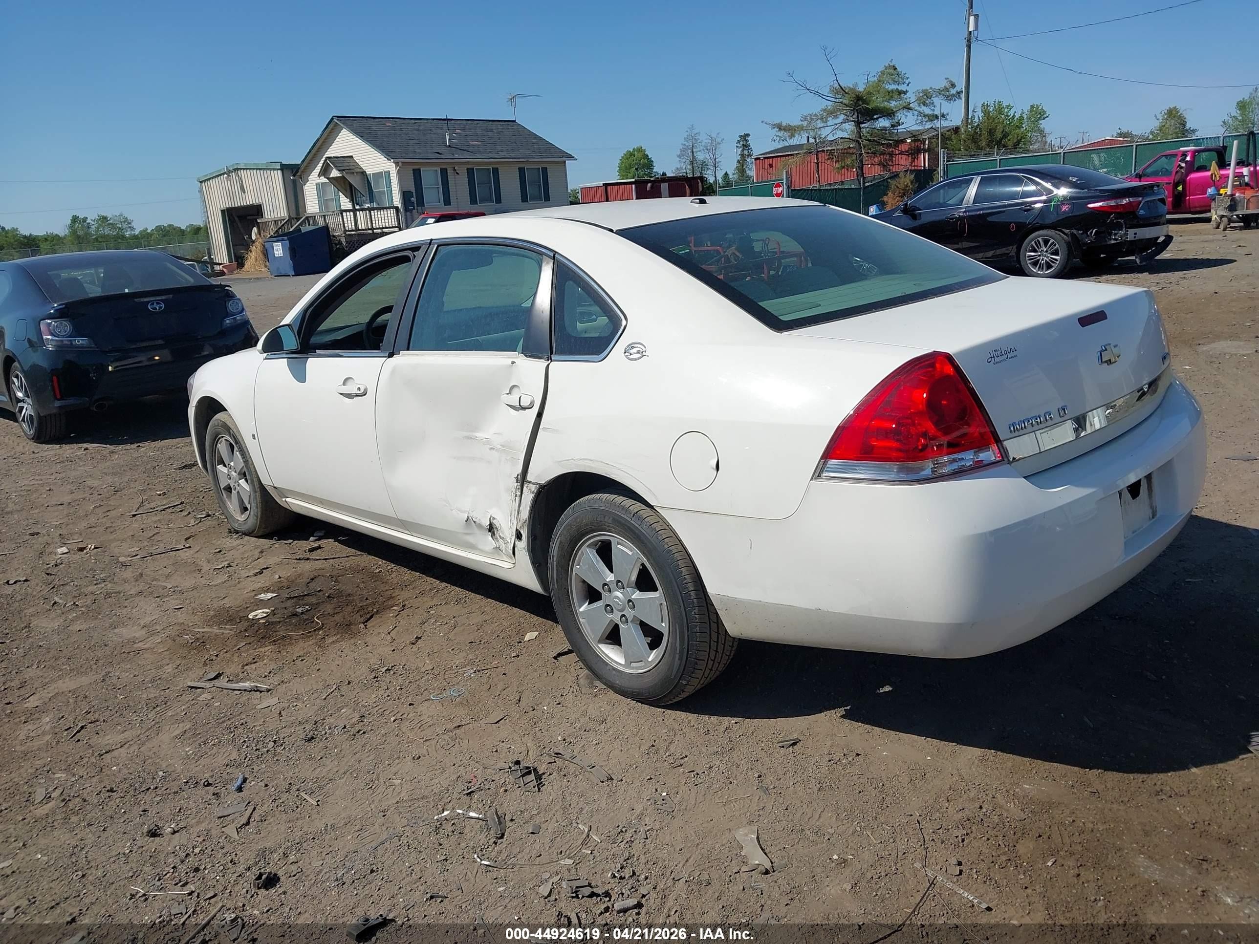 2008 Chevrolet Impala Lt White vin: 2G1WT55K289151618