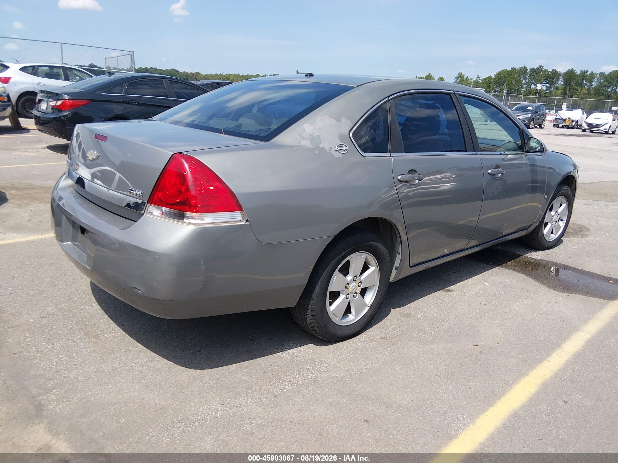 2008 Chevrolet Impala Lt Gray vin: 2G1WT55K389126419